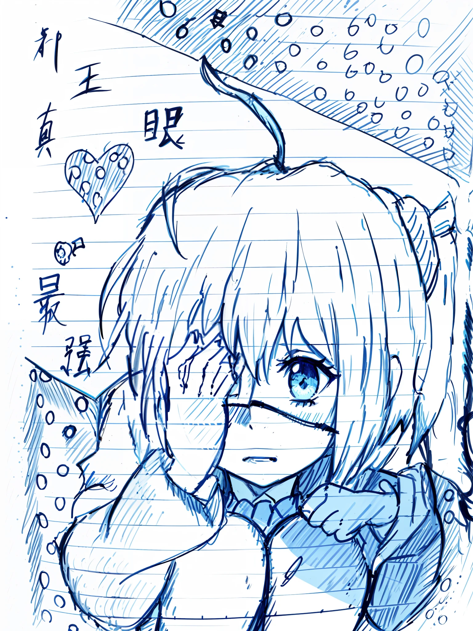 Someone is painting a picture of a girl with a demon horn on her head, an anime drawing, comic drawing, anime sketch, pencil and ink manga, anime style drawing, anime shading), Anime Paintings, pencil and ink manga drawing, anime shading, manga drawing, ink manga drawing, in an anime style, inspired by Kawabata Ryūshi