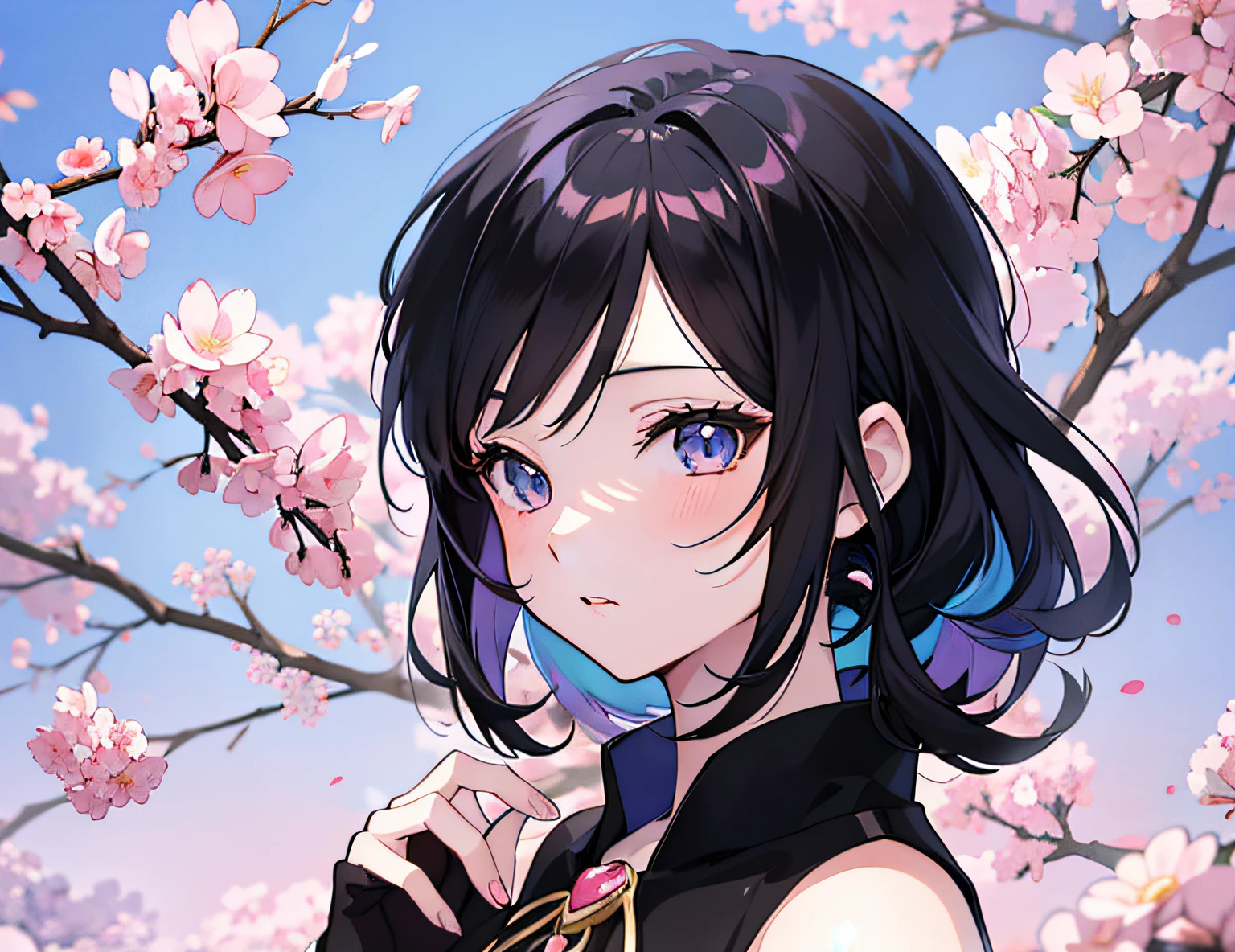 Anime girl with black hair and colorful dress, rossdraws pastel vibrant, rossdraws cartoon vibrant, anime style 4 k, Beautiful Anime Portrait, artgerm colorful!!!, ! Dream ArtGerm, Beautiful anime girl, digital art in anime style, anime art wallpaper 4k, anime art wallpaper 4k, digital anime art, very detailed Artgerm, Simple background