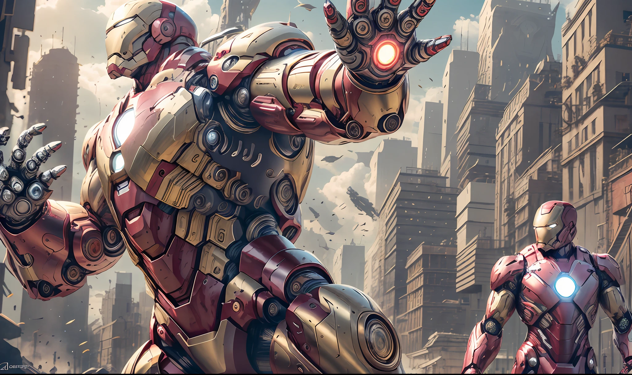 Create some more technological and metallic mechs based on Iron Man