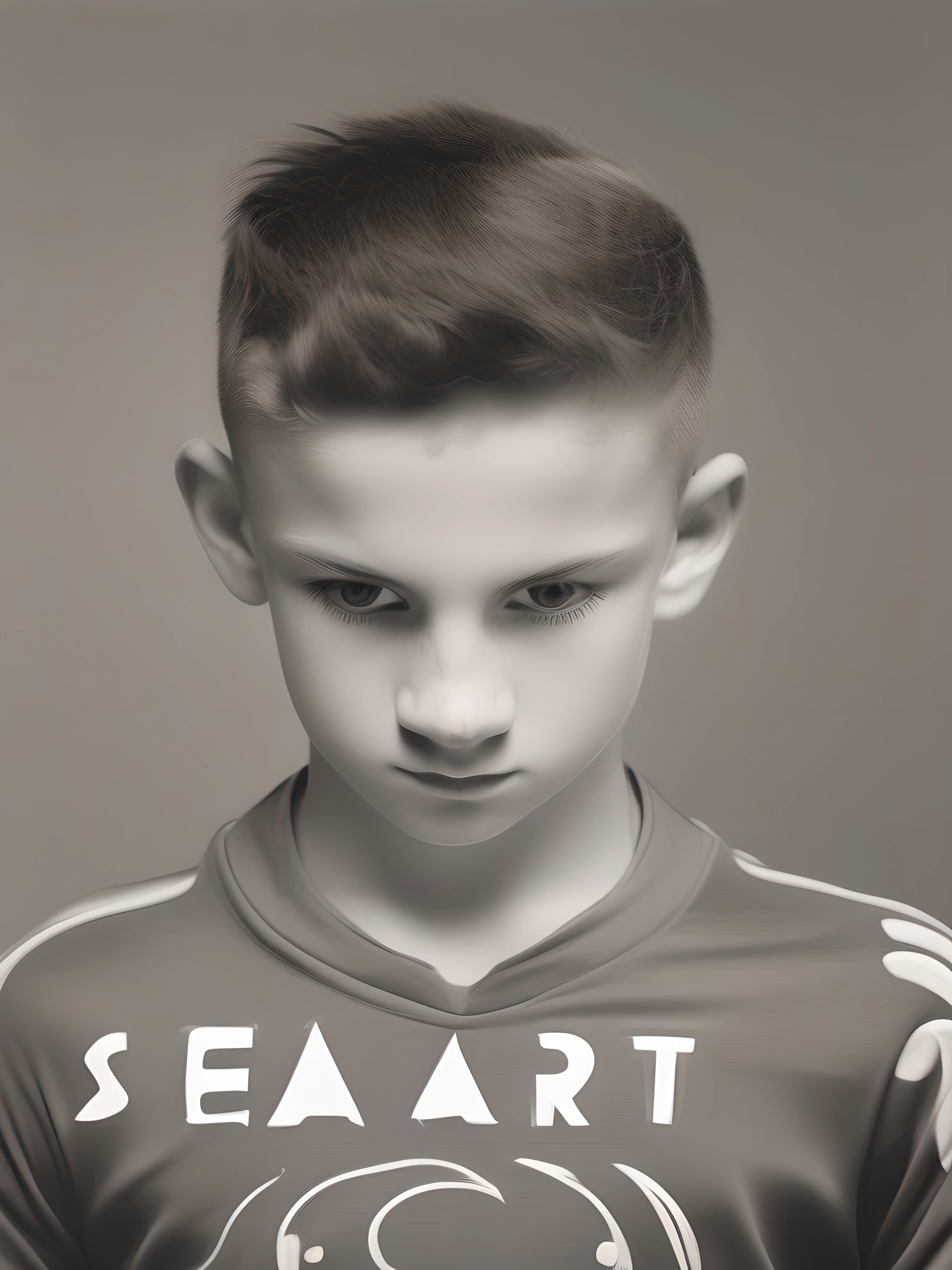 Photograph of a young athlete with a tattoo on his chest that says "SEAART".