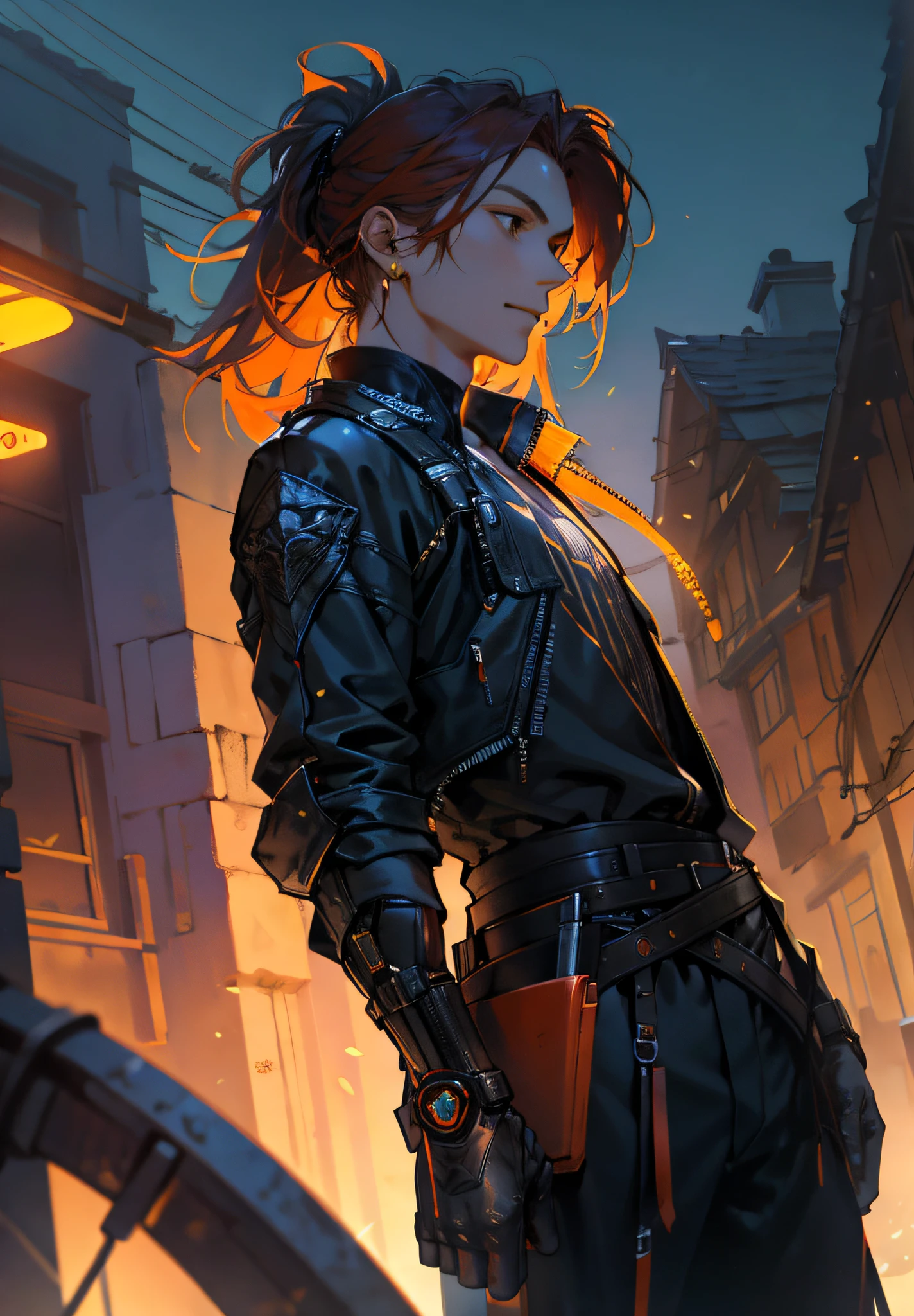 Tall man, Beautiful orange blossom hair