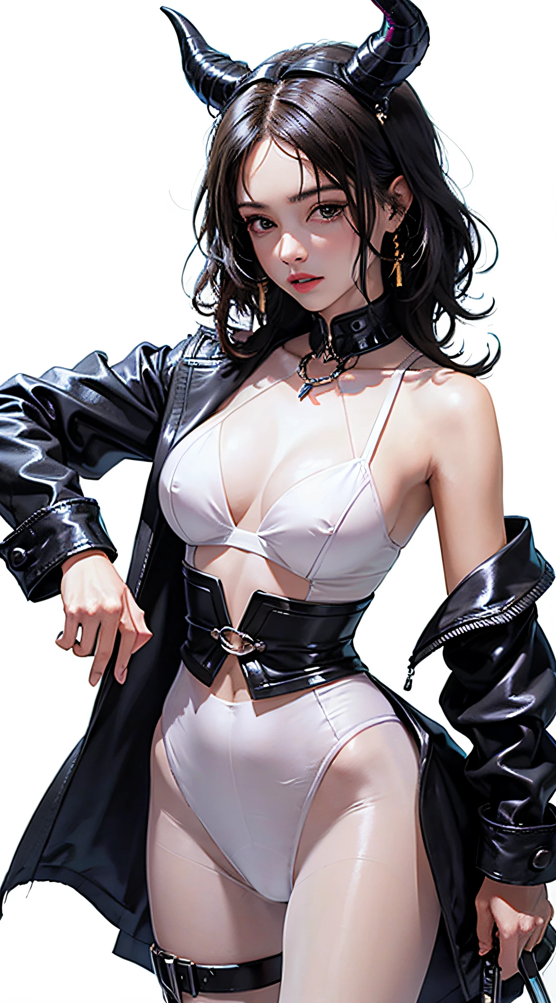 （tmasterpiece，top Quority，best qualtiy，offcial art，Beautiful and aesthetic：1.2），（1girll），waist-up，Tang suit，Hanfu，Sword in one hand，The other hand has two horns，A character with a demon face in the middle，Very few clothes，The kinky is exposed， no brassiere， （can be seen on clothes）， with no underpants， （（ Minola））， has cleavage，cyber punk style，mechs，Extremely detailed，Colorful，highestdetailed，offcial art，统一 8k 壁纸，ultra - detailed，Beautiful and aesthetic，big breasts beautiful，tmasterpiece，best qualtiy，（zentangle，datura，Tangles，entangled），holy rays，gold foil，Gold leaf art，glitter drawing，PerfectNwsjMajic