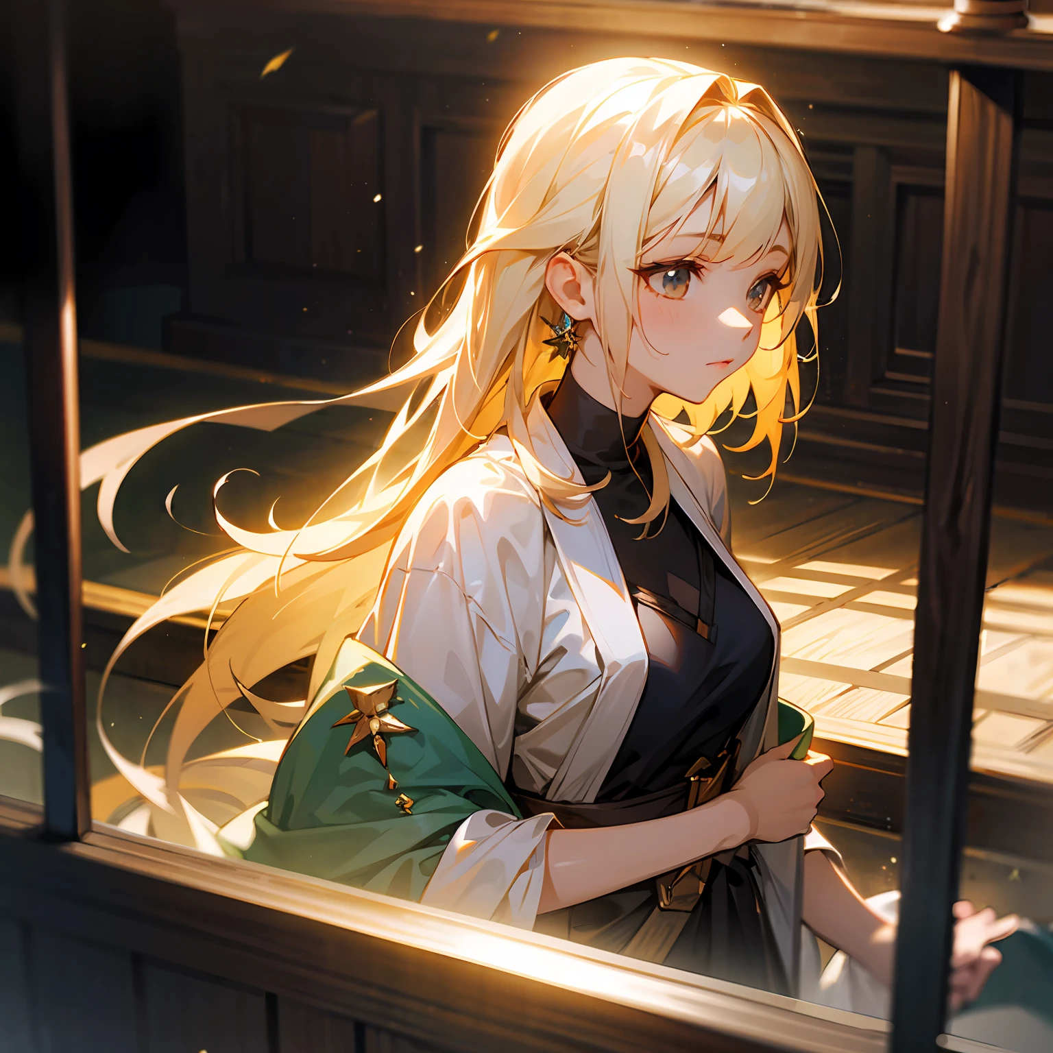 zori,glass,Long-haired girl,Vacated,Light,HD beauty CG