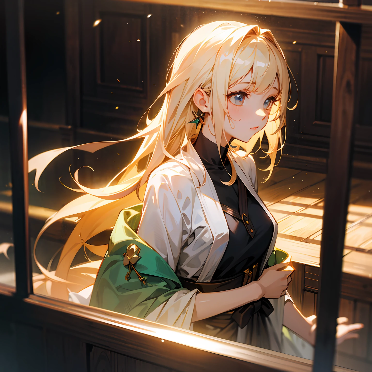 zori，glass，Long-haired girl，Vacated，Light，HD beauty CG