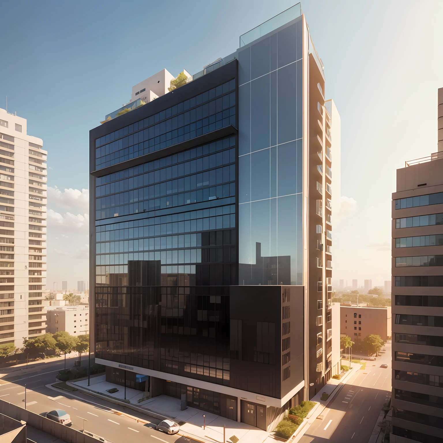 Architecture 3D Design model of Modern Service Apartment Building, Transparent of MEP Services, Concrete Structure, High Quality Raytraced Graphic, Reality --auto