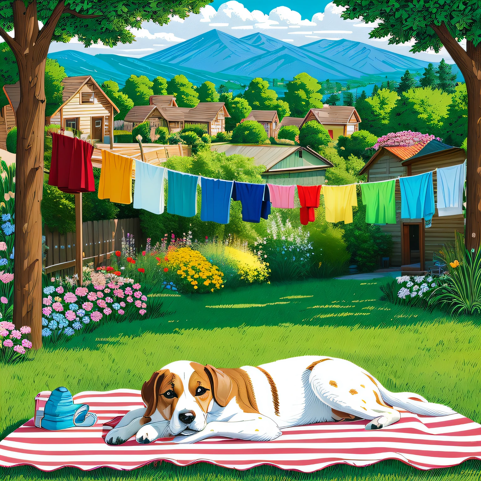 laundry hanging on clothesline