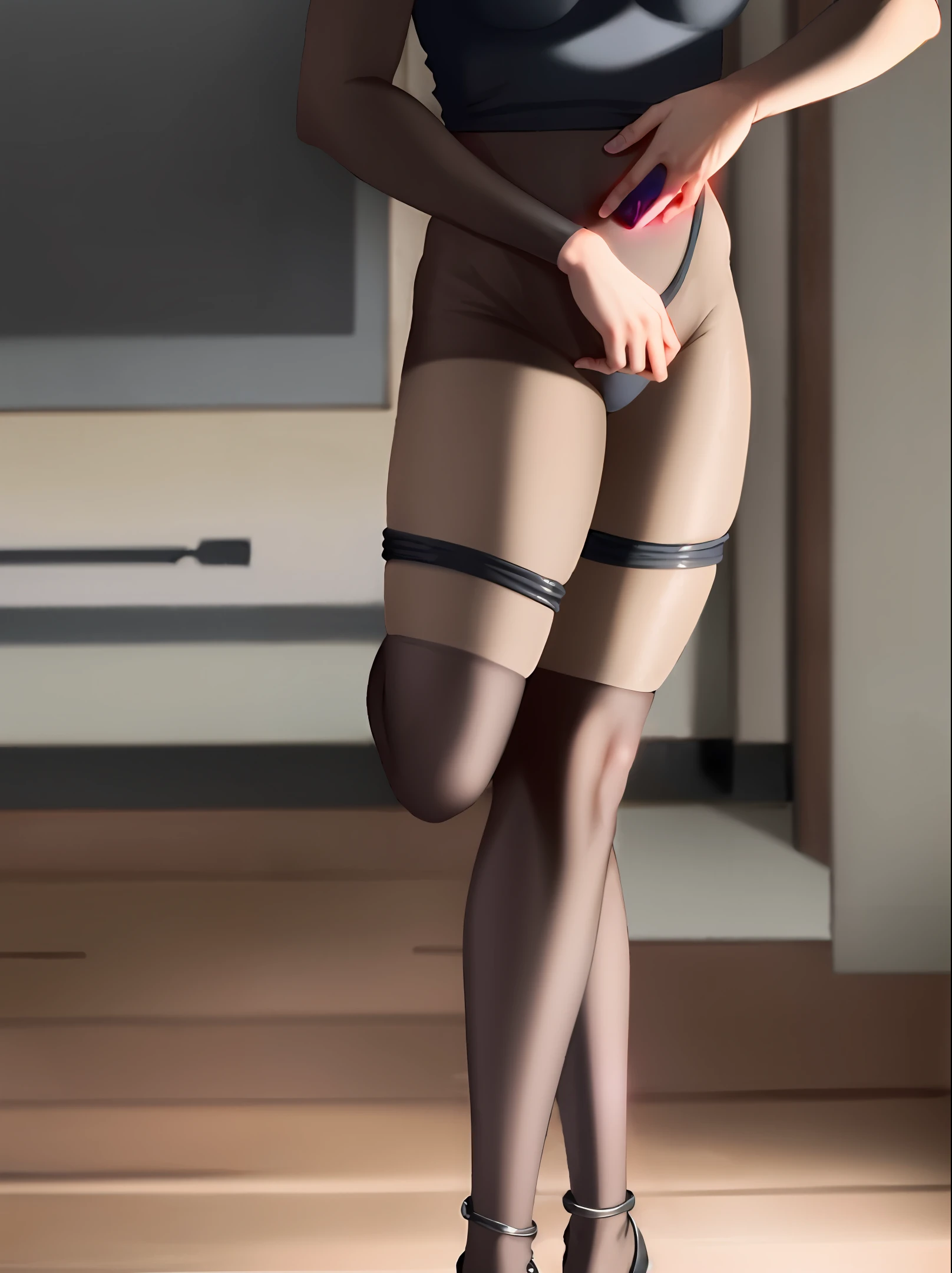 Flesh tights Spider-Man costume stockings room