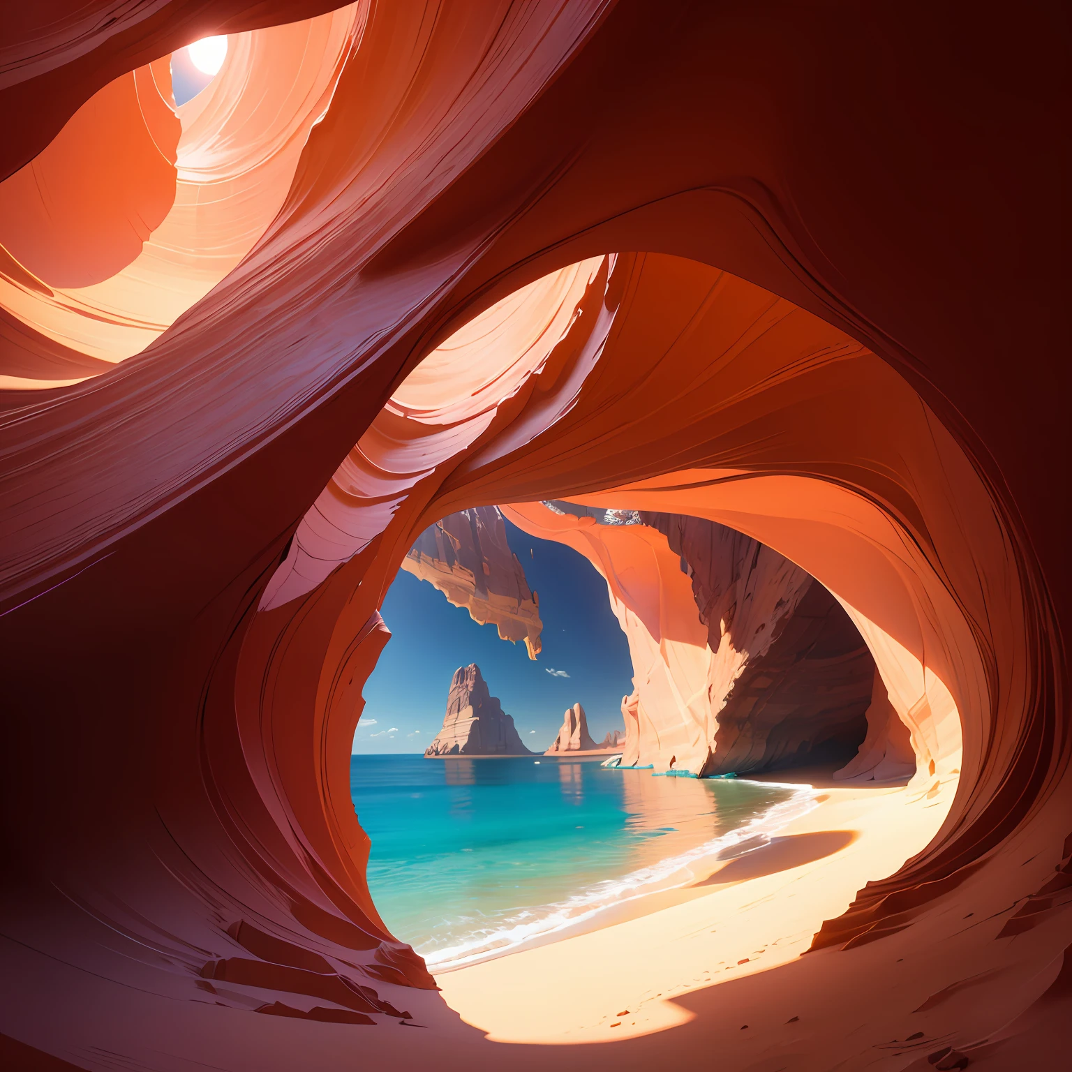 Small island，Antelope Canyon，hole，beachside，the setting sun --auto