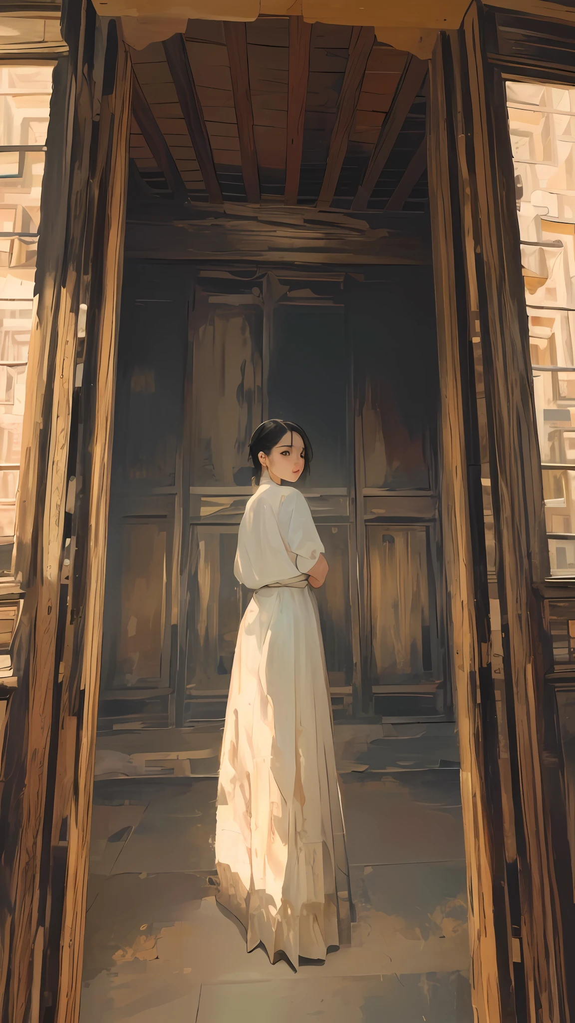 Masterpiece, Superb Girl, Best Girl, Best Beauty, World Masterpiece Theater, Super Fine, Superb Quality, Best Quality, Black Hair, High Resolution, Need 1girl, Need Girl, Illustration, Look at the Audience, Impasto, Canvas, Oil Painting, Realistic, Realist, Real,