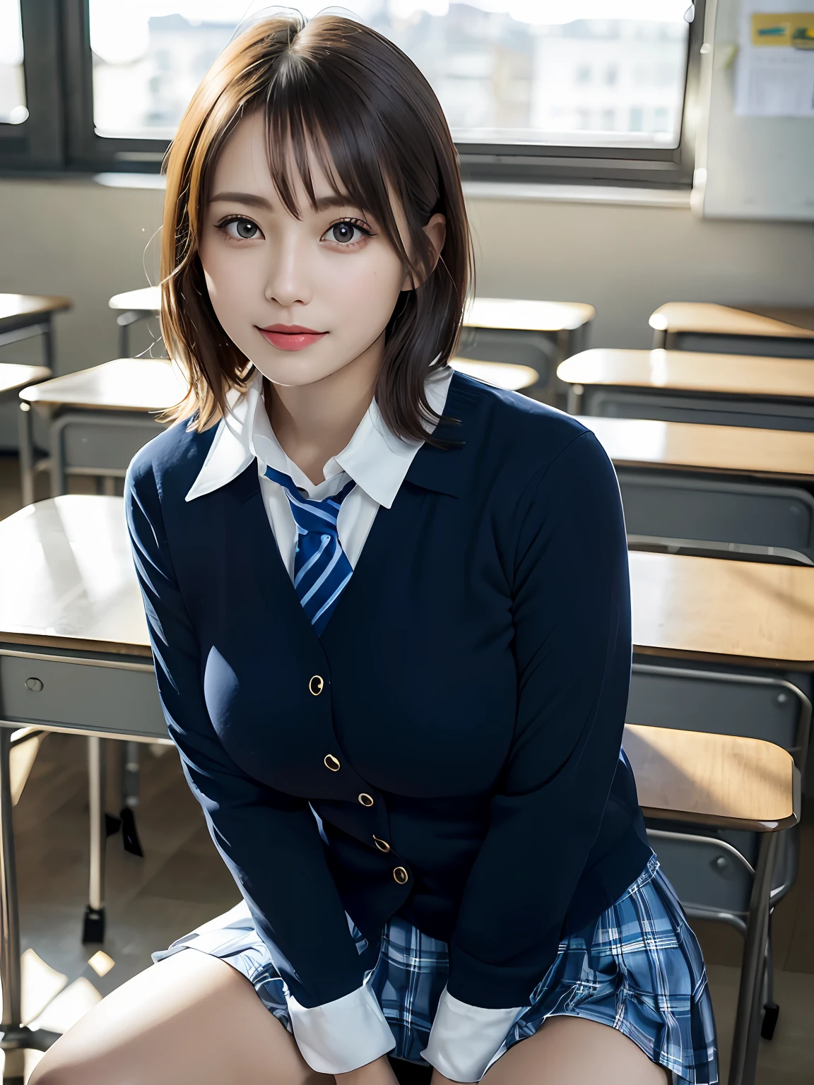 masutepiece, Best Quality, japanaese girl,1girl in, 8K, Raw photo, top-notch quality, masutepiece, nffsw:1.2, exceptionally detailed RAW color photo, professional-grade photograph, (Realistic, Photorealistic:1.37), (highly detailedskin:1.2), Ultra-high resolution, (lenz 50mm), (F/1.2),Exquisitely Detailed Eyes,Staring at the viewer,
break
With 1 girl (There are many elderly people:1.4), Beautiful face, kawaii,(Smile:1.05),(20yr old, Large breasts, wide-hips,Straight hair, (Short hair), Black eyes, white fine skin,small mouth, high cheekbones (Definition), Sexy Pose,(Leaning forward:1.3),(The to the FW:1.1),White panties、Korean Idol、Nogizaka Idol、hposing Gravure Idol、Adults、女優、(masutepiece, top-quality:1.3), (Ultra detailed 8K cg:1.2), (hyper realisitic:1.35), (Photorealistic:1.45), (Realistic:1.4), Cowboy Shot,
1 beautiful Japanese girl, 22 years old, super model, Japanese Idol, __expression__, Large breasts, (sitting on the desk:1.1), (School uniform:1.4), (Spread legs:1.2),
(School classroom background:1.1),