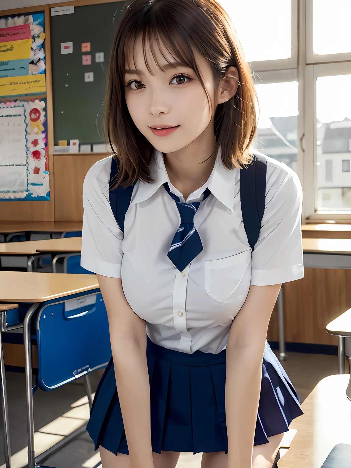 masutepiece, Best Quality, japanaese girl,1girl in, 8K, Raw photo, top-notch quality, masutepiece, nffsw:1.2, exceptionally detailed RAW color photo, professional-grade photograph, (Realistic, Photorealistic:1.37), (highly detailedskin:1.2), Ultra-high resolution, (lenz 50mm), (F/1.2),Exquisitely Detailed Eyes,Staring at the viewer,
break
With 1 girl (There are many elderly people:1.4), Beautiful face, kawaii,(Smile:1.05),(20yr old, Large breasts, wide-hips,Straight hair, (Short hair), Black eyes, white fine skin,small mouth, high cheekbones (Definition), Sexy Pose,(Leaning forward:1.3),(The to the FW:1.1),White panties、Korean Idol、Nogizaka Idol、hposing Gravure Idol、Adults、女優、(masutepiece, top-quality:1.3), (Ultra detailed 8K cg:1.2), (hyper realisitic:1.35), (Photorealistic:1.45), (Realistic:1.4), Cowboy Shot,
1 beautiful Japanese girl, 22 years old, super model, Japanese Idol, __expression__, Large breasts, (sitting on the desk:1.1), (School uniform:1.4), (Spread legs:1.2),
(School classroom background:1.1),