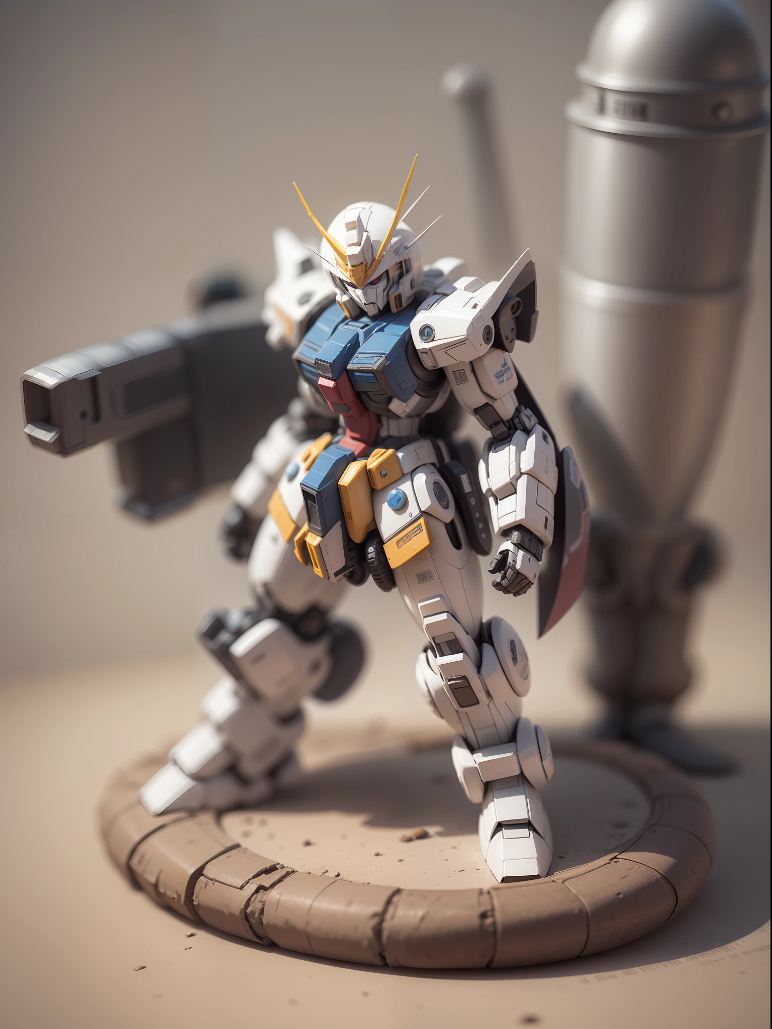 (Up:1.331)，(Gundam Cyborg)，(White background)，（handheldweapons），Cute style，Little，big headed，(Hot Wheels:1.331)，a 3D render，((Q version))，Pokémon style，Machine style，Cinematic texture，Figures，Pokémon，电影灯光，Heavy robotic arm，mechanical mecha，mechanical leg，mechanical leg，Mechanical feel，The background surrounds lightning，salama，mizore，Clean white background，Ray traching，Premium color，Full body 3D model，Action，Stylish blind box toy。(fill body:1.2)，tchibi