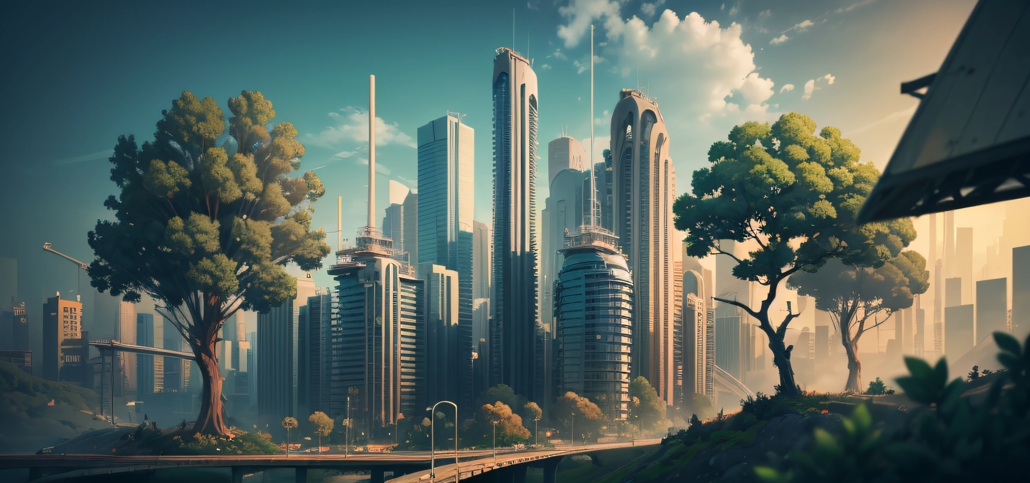 Realistis,industry,flags,wide angles,Environmental Engineering,civil engineering,buliding,the trees,sustainability,urban planning