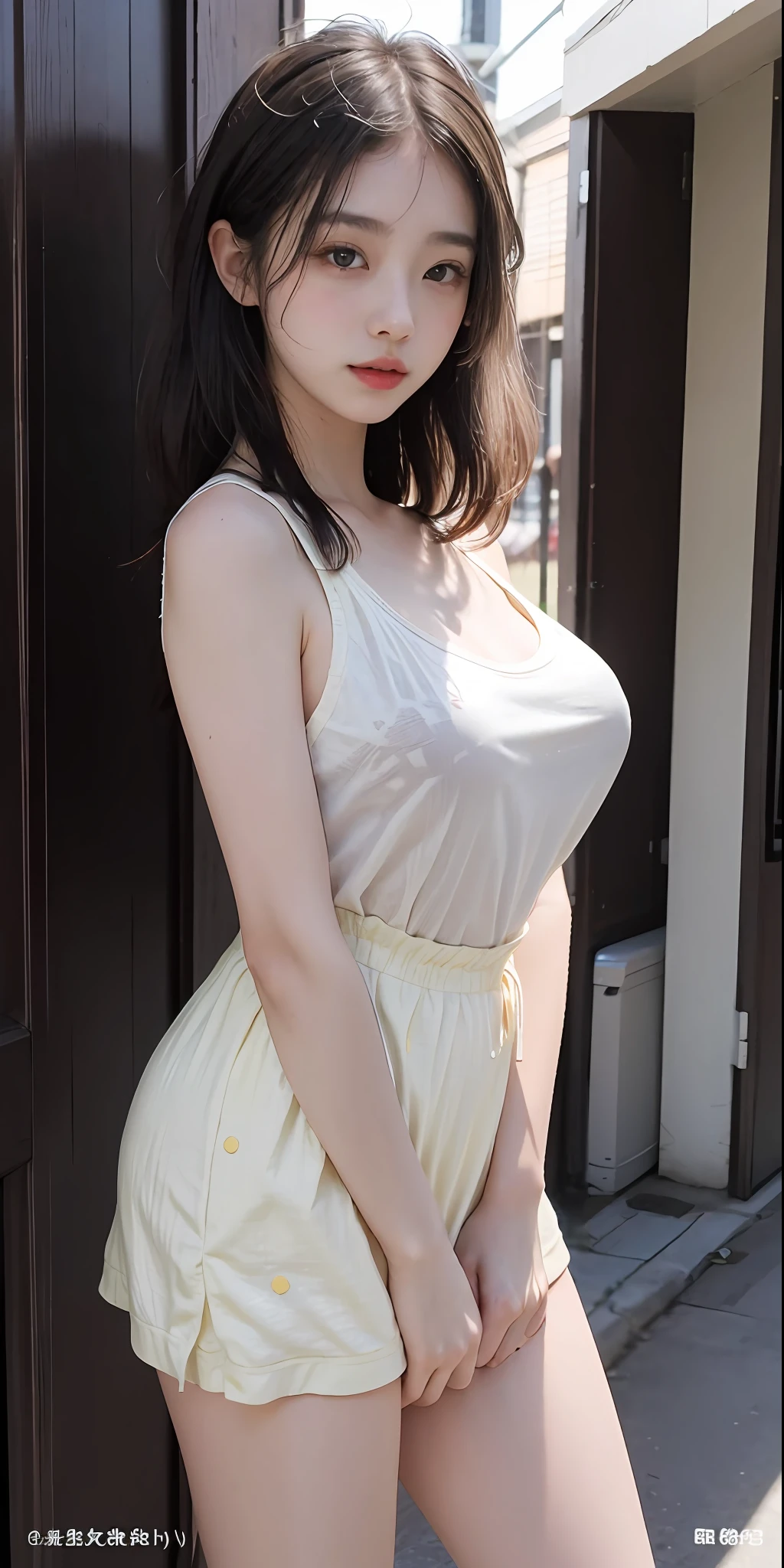 1个Giant Breast Girl,a color,(tmasterpiece:1.4),(Best picture quality:1.4),8K,Girls HD,Ultra-clear,1个Giant Breast Girl,二重まぶた,(Europe),Be red in the face,blue-sky,baiyun,shadowing,Leaf spots,Tyndall Sunshine,(orthofacial),Various expressions,(shoulder length straight hair:1.8)
