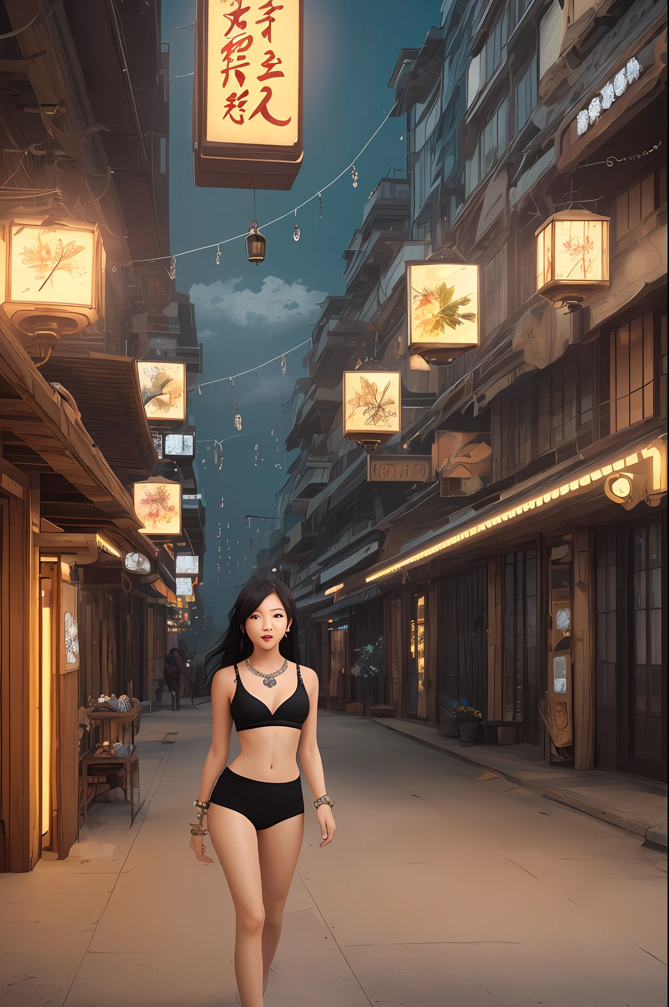 night,(night:1.8),(city lights:1.9),(black theme,),in summer,onsen,(nature:1.9),1girl,full body,black hair,very long hair,grin,sexy,unaligned breasts, dynamic angle,dynamic pose,outdoors,chinese style architecture,High color saturation,Color saturation,(jewelry:1.9),putting on jewelry, Warm light,Warm light,
ray tracing,cinematic lighting,(raw photo:1.2), (photorealistic:1.4), absurdres, incredibly absurdres, huge filesize , ultra-detailed, highres, extremely detailed,best quality ,masterpiece, illustration, an extremely delicate and beautiful, extremely detailed ,CG ,unity ,8k wallpaper, Amazing, finely detail, masterpiece,best quality, pureerosface_v1,ulzzang-6500-v1.1,