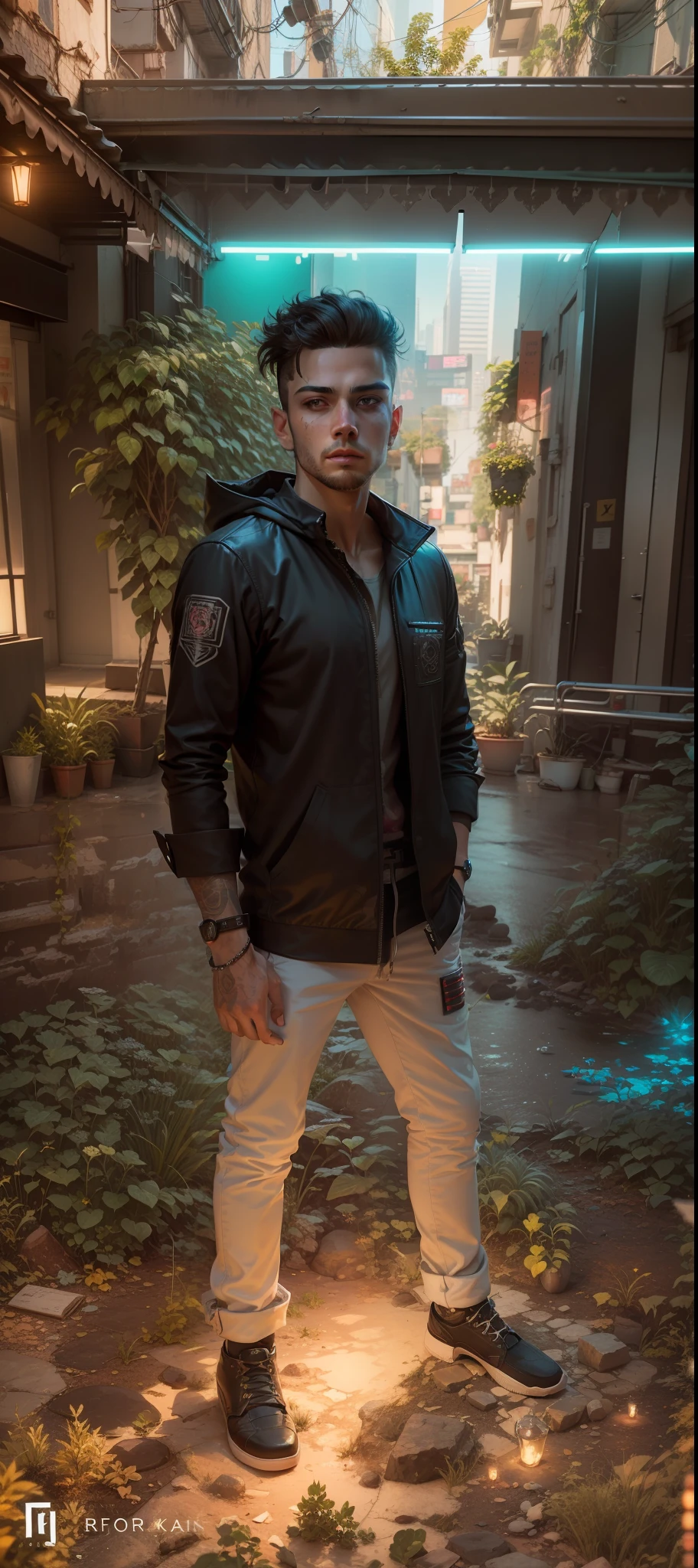 Change background, cyberpunk handsome boy, realistic face,8k,hd,
