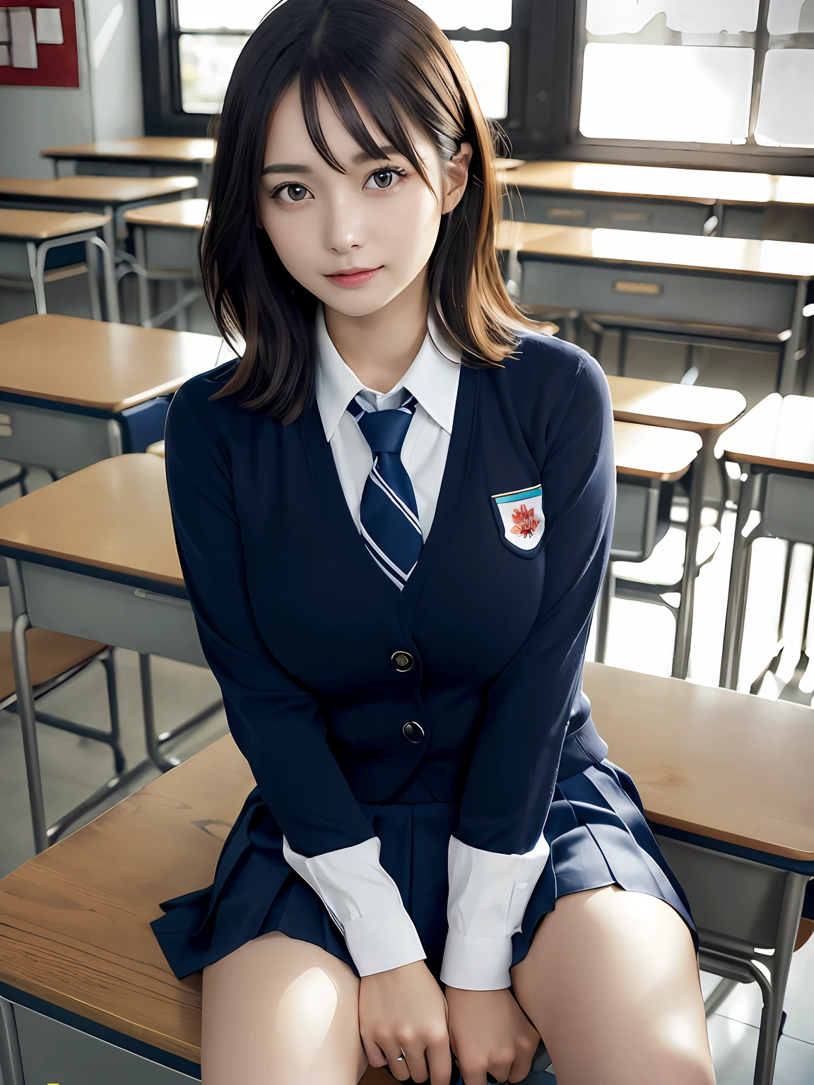 masutepiece, Best Quality, japanaese girl,1girl in, 8K, Raw photo, top-notch quality, masutepiece, nffsw:1.2, exceptionally detailed RAW color photo, professional-grade photograph, (Realistic, Photorealistic:1.37), (highly detailedskin:1.2), Ultra-high resolution, (lenz 50mm), (F/1.2),Exquisitely Detailed Eyes,Staring at the viewer,
break
With 1 girl (There are many elderly people:1.4), Beautiful face, kawaii,(Smile:1.05),(20yr old, Large breasts, wide-hips,Straight hair, (Short hair), Black eyes, white fine skin,small mouth, high cheekbones (Definition), Sexy Pose,(Leaning forward:1.3),(The to the FW:1.1),White panties、Korean Idol、Nogizaka Idol、hposing Gravure Idol、Adults、女優、(masutepiece, top-quality:1.3), (Ultra detailed 8K cg:1.2), (hyper realisitic:1.35), (Photorealistic:1.45), (Realistic:1.4), Cowboy Shot,
1 beautiful Japanese girl, 22 years old, super model, Japanese Idol, __expression__, Large breasts, (sitting on the desk:1.1), (School uniform:1.4), (Spread legs:1.2),
(School classroom background:1.1),