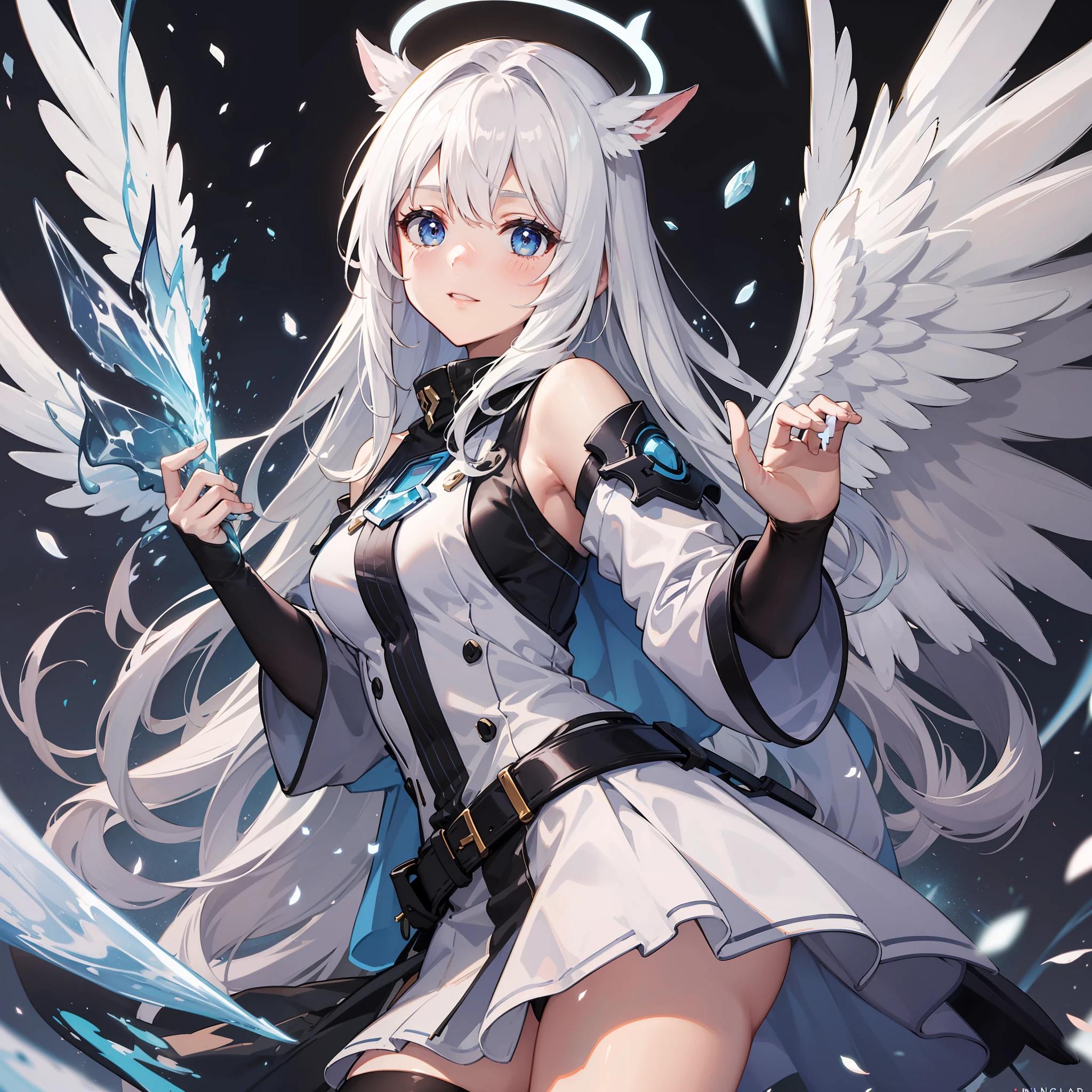 angelicales,white color hair,The halo,DOA,short skirt