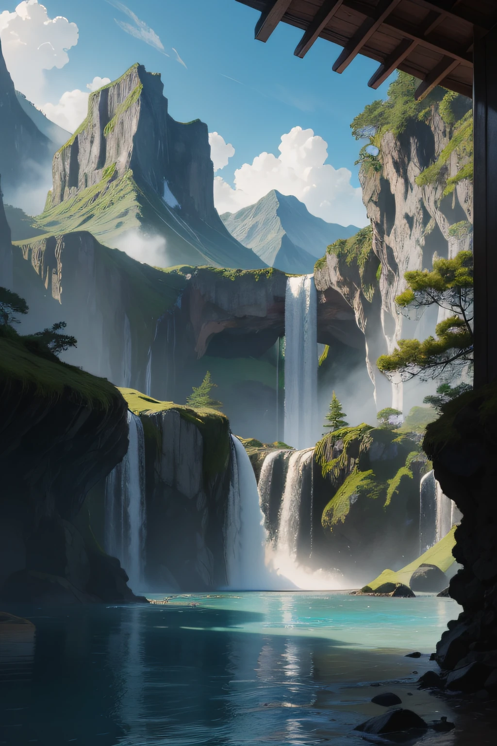 Transport yourself to a mystical island where the waterfalls flow upwards and the mountains are made of glass.