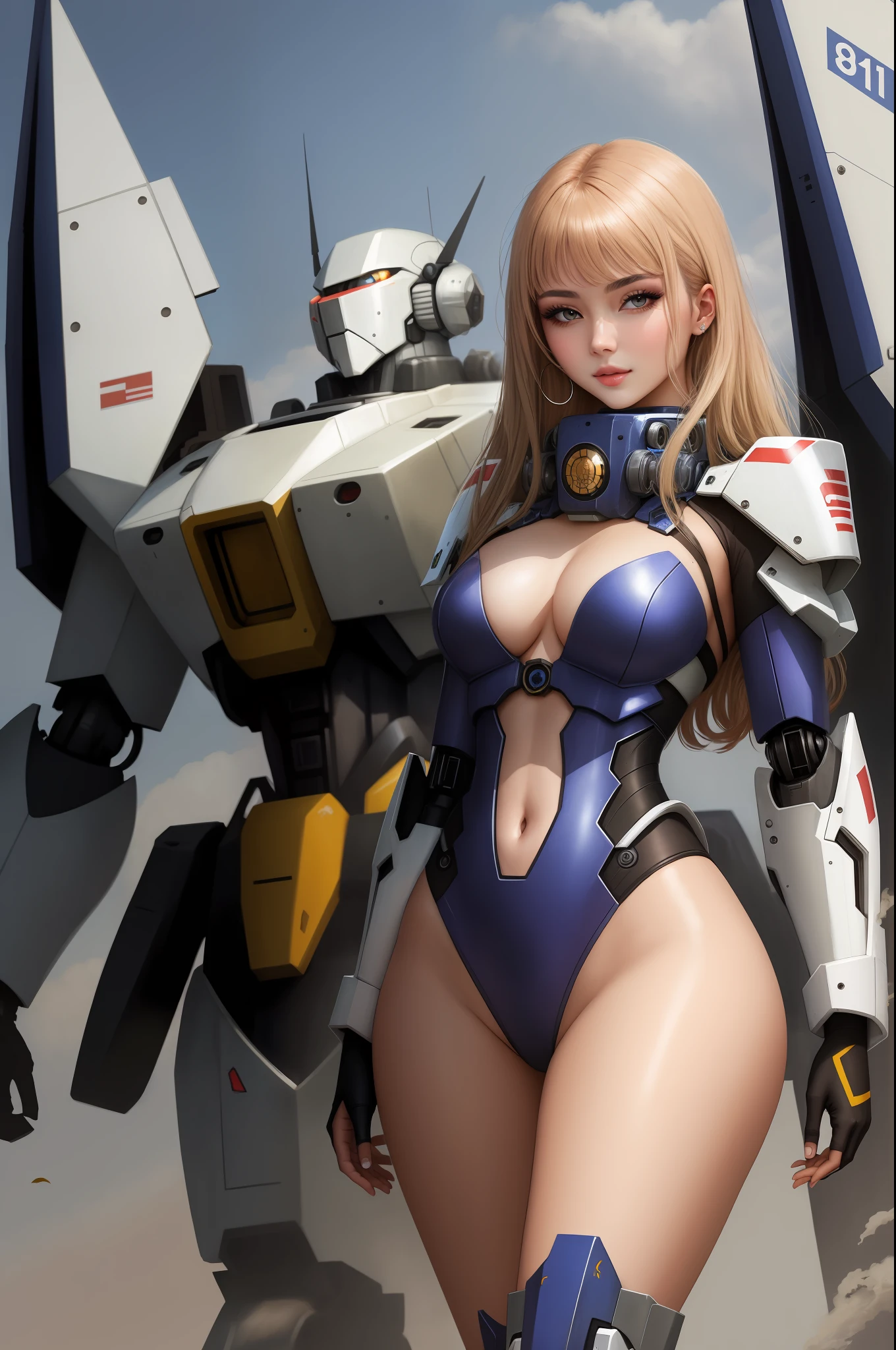 Beautiful woman in mecha