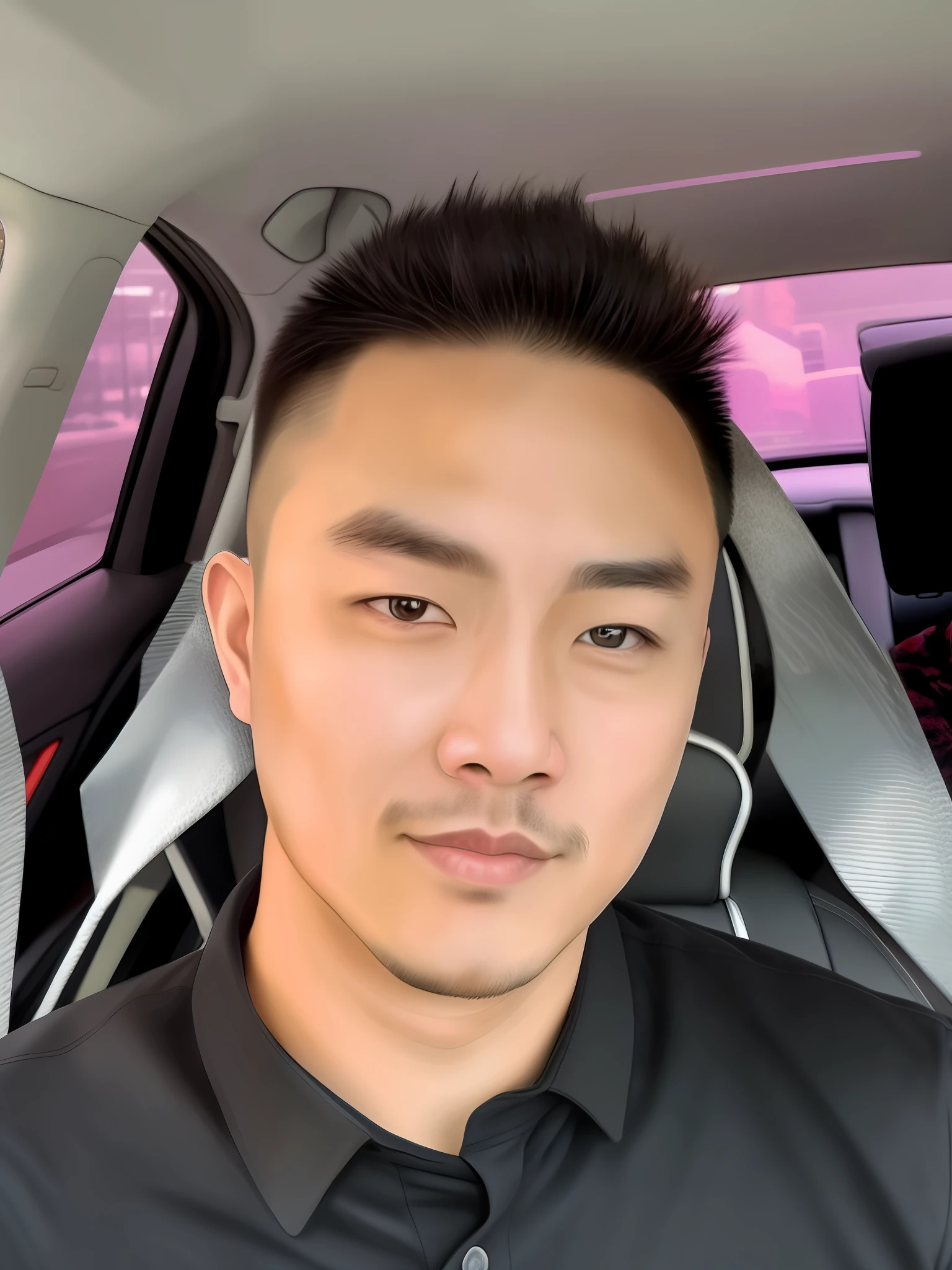 Allard man in a black shirt and tie in a car, 2 , 2 7 years old old, Asian malun, 2 3 years old, 3 2 - year - old, heile picture, 38 years old, 2 4 years old, professional profile picture, D peter xiao, 3 6 years old