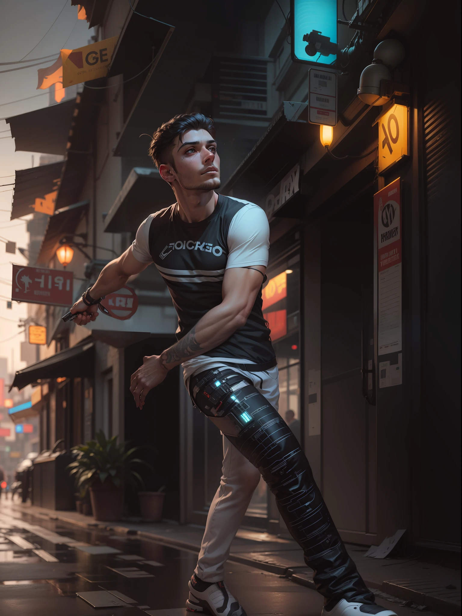 Change background cyberpunk handsome boy realistic 8k ultra realistic