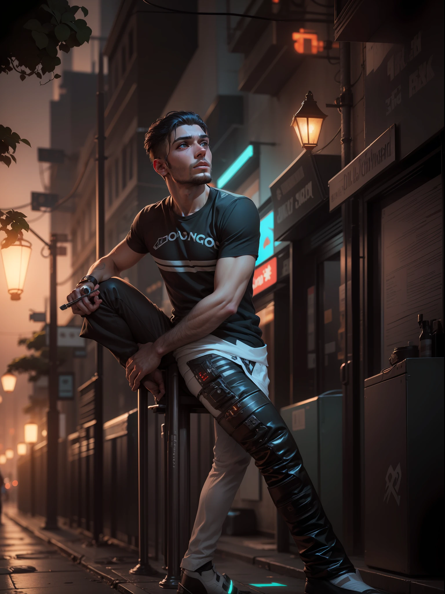 Change background cyberpunk handsome boy realistic 8k ultra realistic