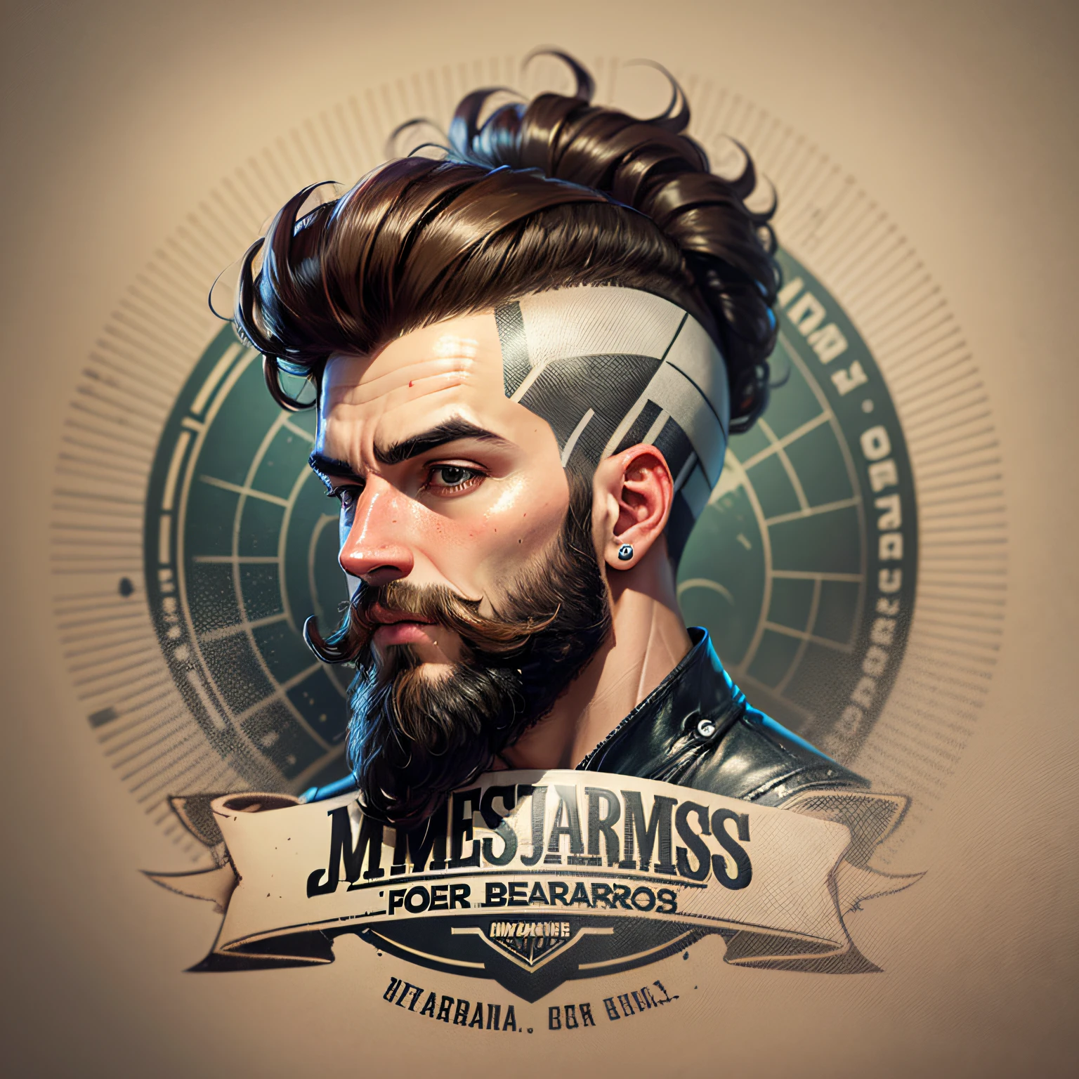 (melhor qualidade), desenho vetorizado rico em detalhes, logo para uma barbearia , retro nome, mister james, Faceless only the logo, desenho antigo , logo barbearia, sem forma humana, barbearia , barbeiro , corte masculino , fachada barbearia , estilo barbearia --auto --s2