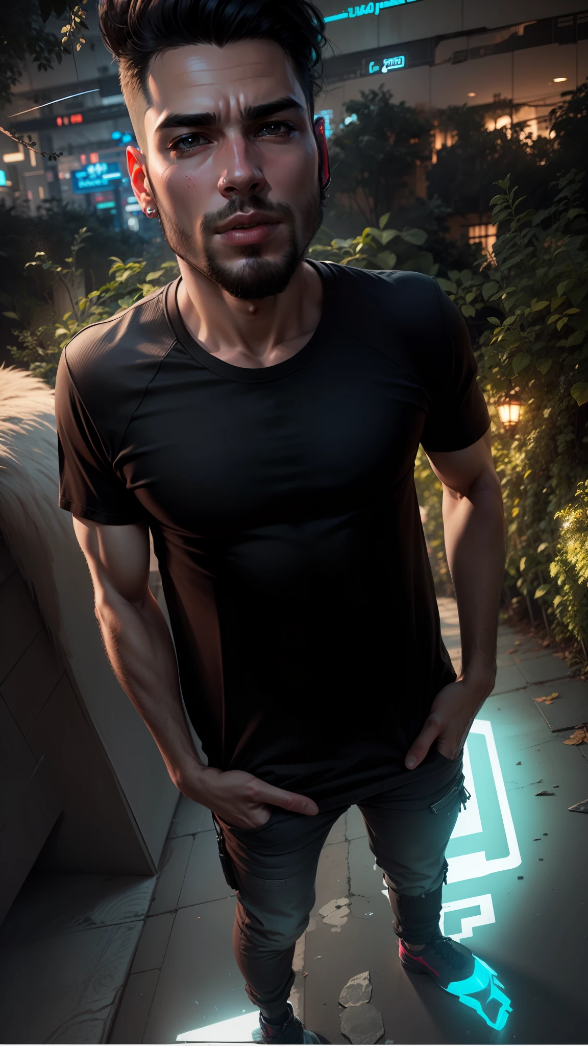 Change background cyberpunk handsome boy, realistic face, 8k, ultra realistic