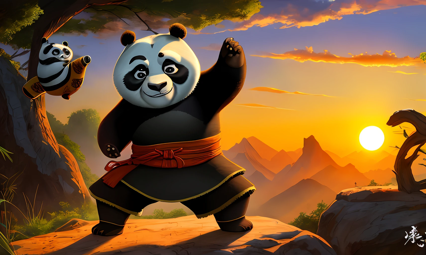 Kung Fu Panda,mechs,karo,Granular,setting sun