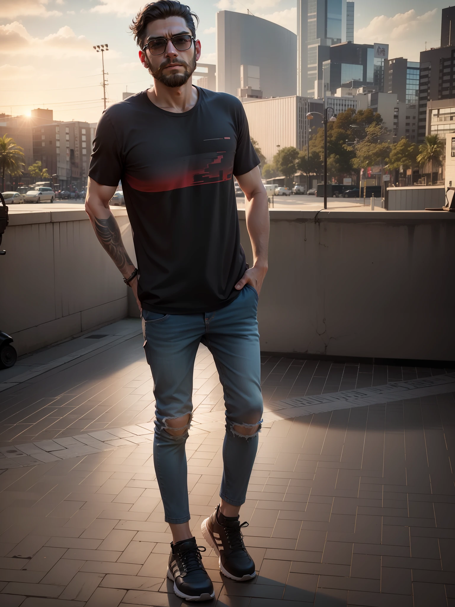 Change background , realistic face, 8k ultra realistic, short beard , stylish hair, cinematic look.