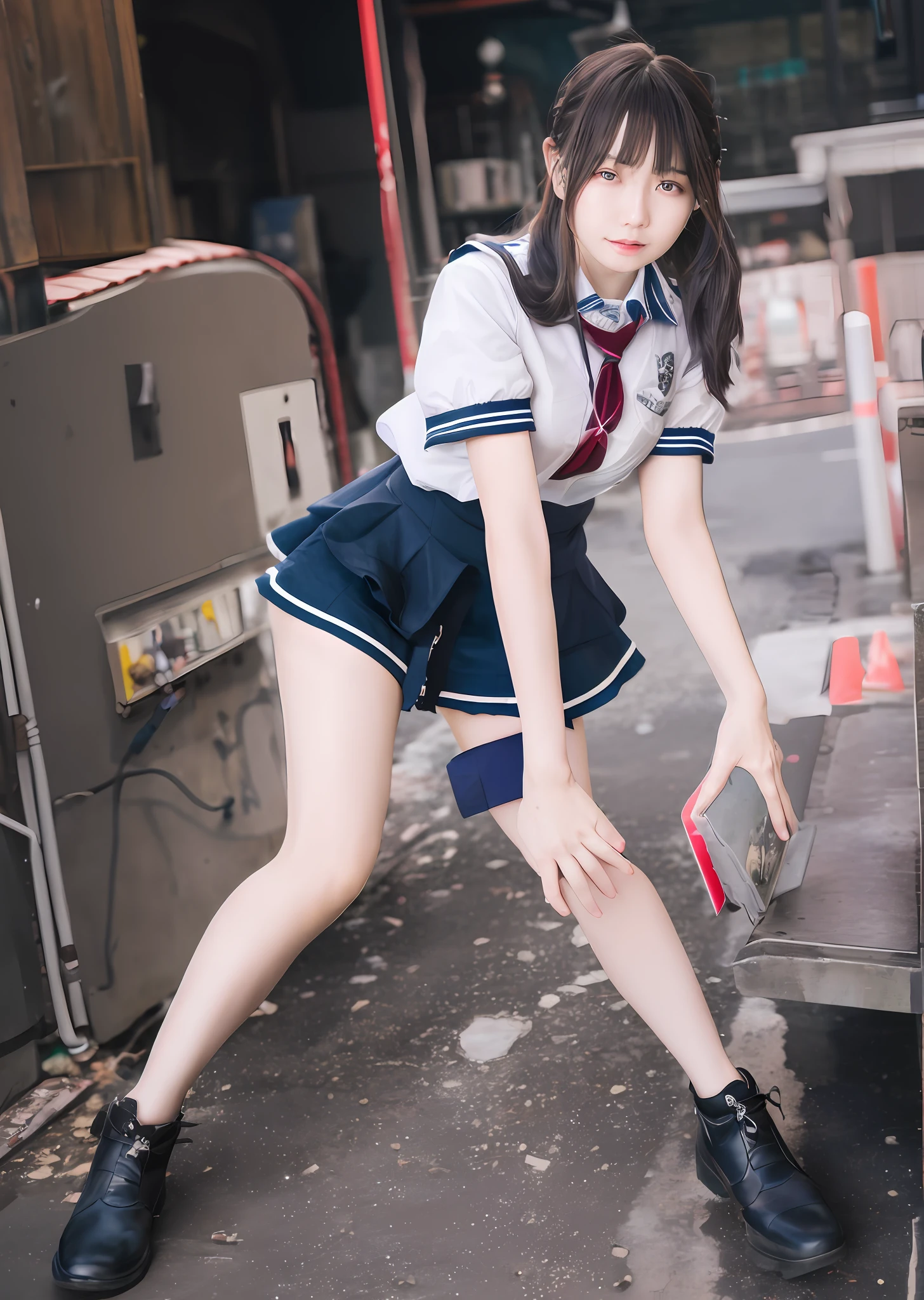 schoolgirls，ultraclear，真实感，cleavage，short  skirt，photorealestic，Pure，pantiess，