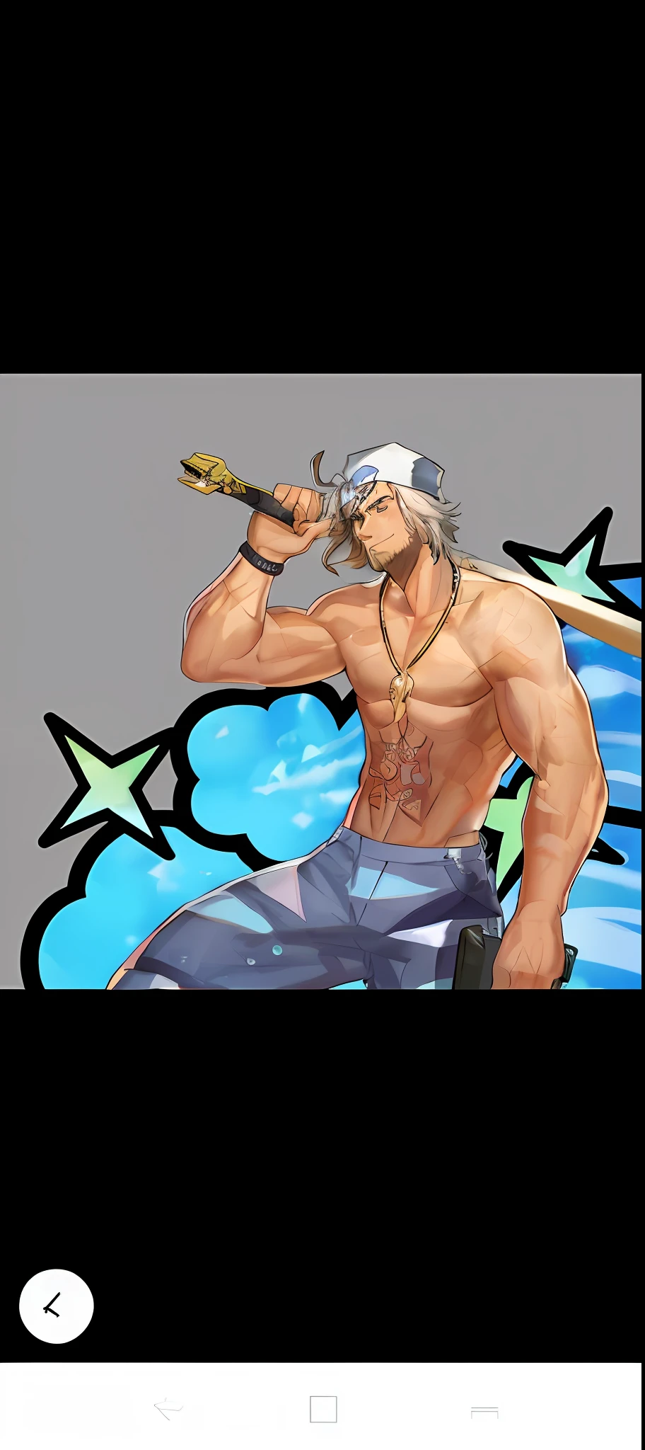 Caricature of a bearded man drinking beer, Guilty Gear strives to splash art, 《king of fighter》role, fighting game character, trigger anime artstyle, joe biden as a jojo character, Beef Cake Pose, xqc, badass posture, guilty gear art style, Otaku Gangasta, Joseph Joestar, Handsome anime pose, Hero 2 D Fan Art Art Cool Body Confident Laugh Husband Show Body Handsome