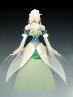 Clear clothing design for elven women with wings on the tail, clothing design, Eldridge color scheme, new costume concept design, costume desig, costume design made with love, clothes themed on a peacock mage, full body concept, concept sheet, design sheet, clothing design, fashion concept art, colored concept art