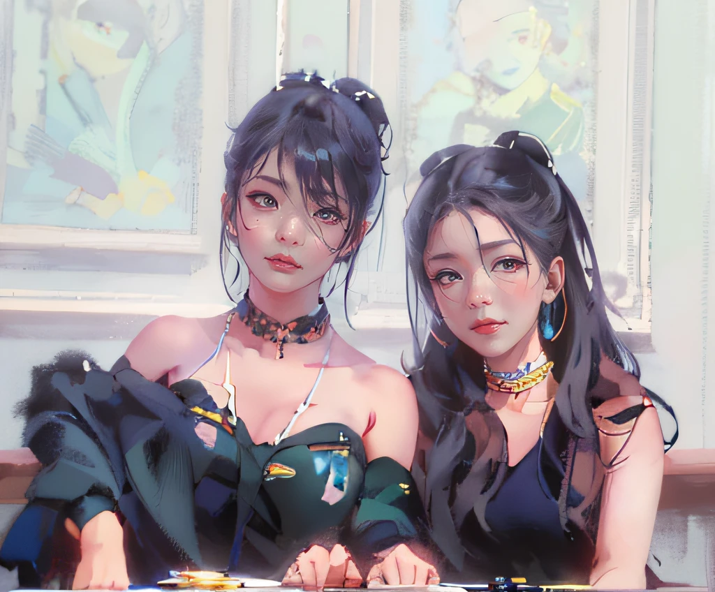 Guvez style，Super kawaii realistic portrait，Expresses Rossi's painting style and studio painting style，Detailed details，Expressing the inspiration of Yanjun，Pay attention to facial expressions