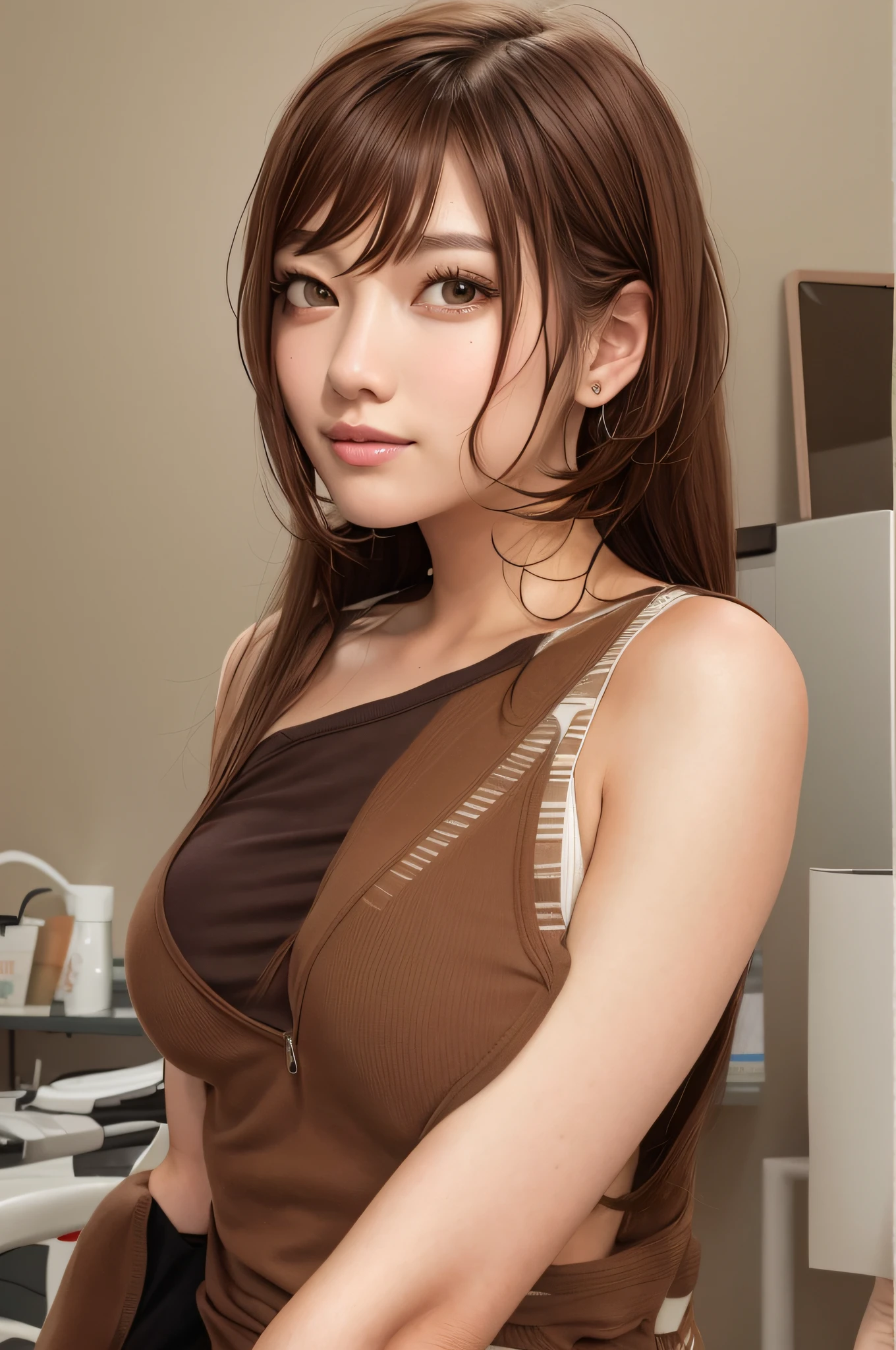 brown hair,