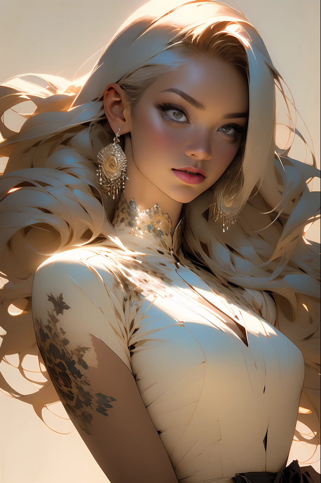 Background Story, Misto-idioma_Texto, letras japonesas em graffit , Ashley Alexiss Linda , longos cabelos negros, Excellent lighting, side-lighting, perfeito ultimate (flat heart: 1.3), (revista_cobrir: 1.4), (multicolorido_Background Story: 1.3), listrado_Background Story, card_Background Story, :: Discs with sharpening, shiny blades in hand :: circular pieces of white metals glued to the ultra detailed arms coming out of shimmering glow, desenho de estrela negra estampada no meio da camisa , corpo escultural perfeita e detalhada, camisa ultra detalhado com desenho abstrato e com estampa de letras japonesas em grafit dos lados da roupa, worn jeans, peito grande, com efeitos imersivos, efeito pairar, fundo estilo grafite tatuagem tribal com flores e cores vibrantes, "HDR Ultra colors in gradient| | |" detalhadas e com efeito de foco, (obra-prima: 1.2, melhor qualidade), (beautiful eyes with huge finely detailed eyelashes: 1.2), , ((sozinho)), (Olhos finamente detalhados e rosto detalhado :1.3), Perfect hands with 5 fingers and ultra detailed