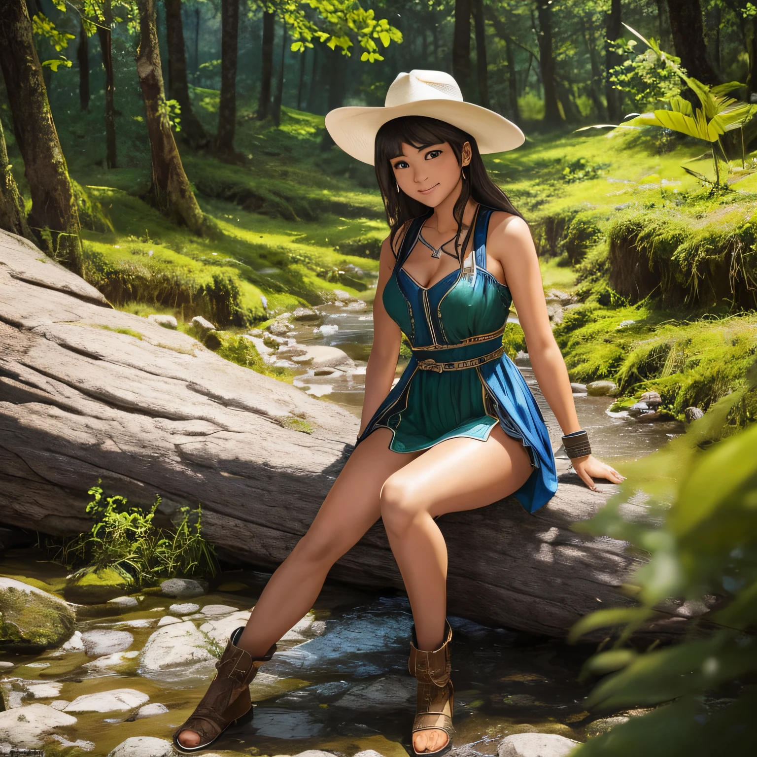 (FrozenWaifu:1), sorriso, bonito, pose fofa, olhando para o espectador, coxas grossas,
(realista: 1.2), (realismo), (obra-prima: 1.2), (melhor qualidade), (ultra detalhado), (8k, 4k, intrincado), (full-body-shot: 1), (Cowboy-shot: 1.2), (85mm), light particules, Uplighting, (altamente detalhado: 1.2), (rosto detalhado: 1.2), (gradientes), sfw, colorido, (olhos detalhados: 1.2),
(paisagem detalhada de ladscape, selva, vegetation: 1.2), (fundo detalhado), paisagem detalhada, (dinamic angle: 1.2), (dinamic pose: 1.2), (regra de third_composition:1.3), (action line: 1.2), tiro largo, luz do dia, solo, --auto