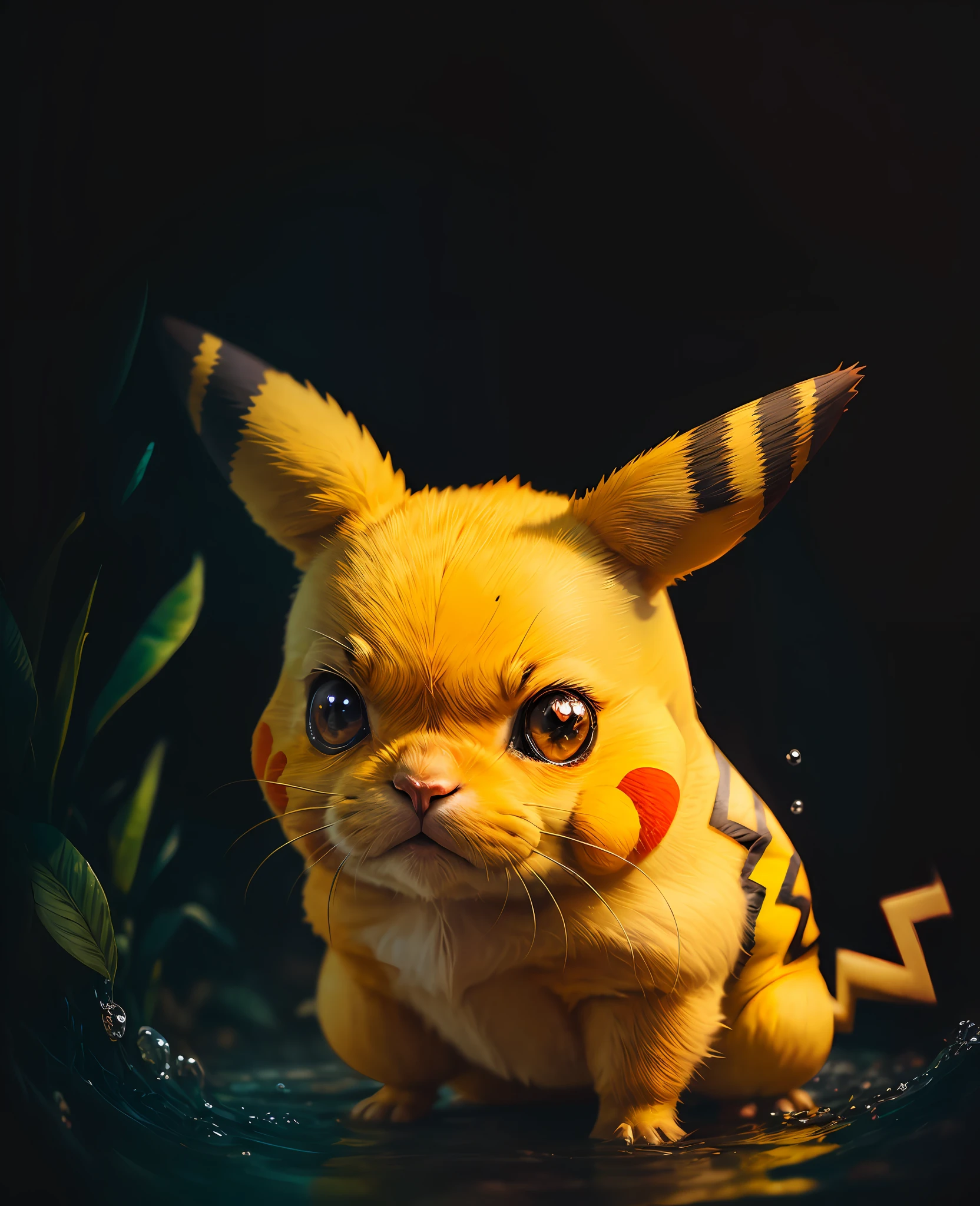 Masterpiece portrait of Real life Pikachu , hyperreal, nature, depth of field, unsplash, to8contrast style.
