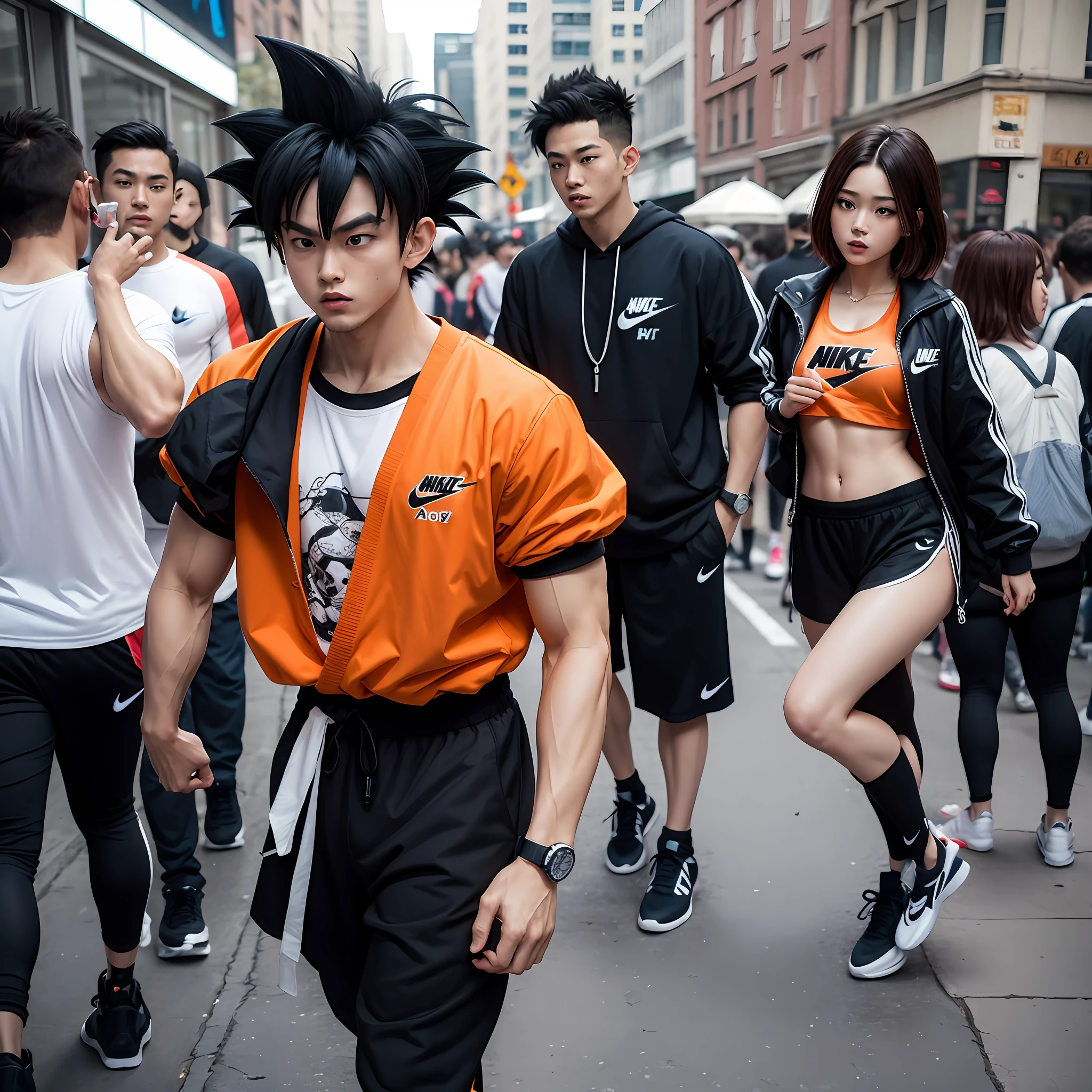 Dragon Ball Son Goku,Modern Nike sportswear,Punk cyberstyle --auto