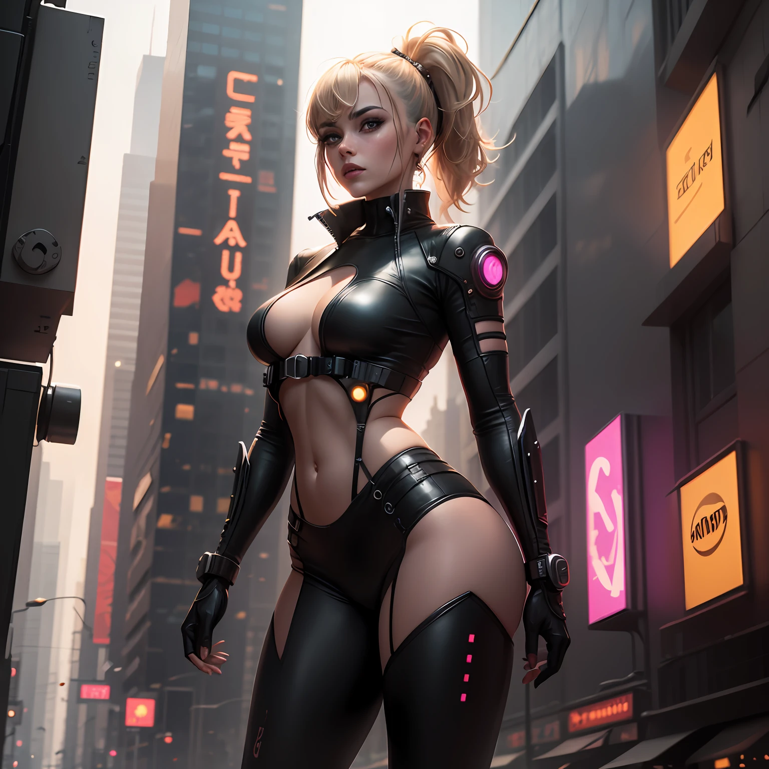Lucy's Cyberpunk edge runners como, Erectile beauty, seios grandes, corpo inteiro, dinamic poses, fundo amarelo, Cartaz cyberpunk, Technological weapon, papel de parede 8k, melhor qualidade, Tranding Tampos Pintreste.