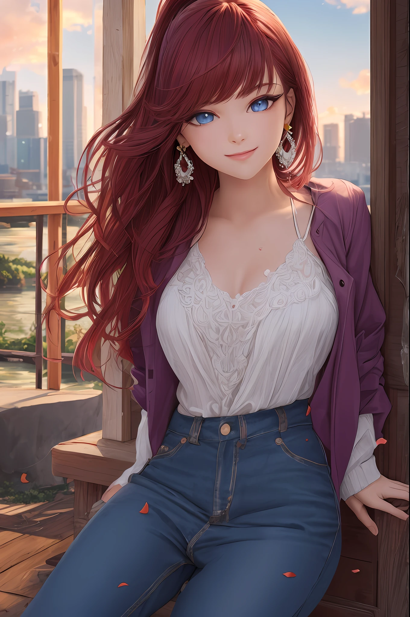 (masterpiece, best quality, ultra-detailed, highres), perfect face, sidelighting, lustrous skin,(bloom), (shine), lighting, ray tracing, sci-fi, city, outdoor,1girl, solo, jewelry, earrings, blue eyes, looking at viewer, bangs, red hair, ponytail, pants, long hair, pink hair, long sleeves, jacket, depth_of_field,very detailed background, highly detailed background, Masterpiece, Ultra detailed, great composition,Dynamic angle,[Bottle bottom],(wide shot), extremely delicate and beautiful,(Highest picture quality), (Master's work), (Detailed eyes description),(Detailed face description), (fantasy), depth of field, solo,Beautiful girl,extreme light and shadow, masterpiece, rich in detail, (fine features), (highest quality), (masterpiece), (detailed eyes), (beautiful) detailed girl,beautiful detailed eyes,(straight-on), full body, flower field:1, flower petals falling, summer:1.2, happy, smile,(extremely detailed CG unity 8k wallpaper),(masterpiece), (best quality), (ultra-detailed), (best illustration),(best shadow), seductive , sunset , sunshine , sun , perfect lighting , perfect anatomy , shy , date , sitting , beautiful , solo
(hair ornament), long hair, whirlwind of water , upper body , close to camera , pov