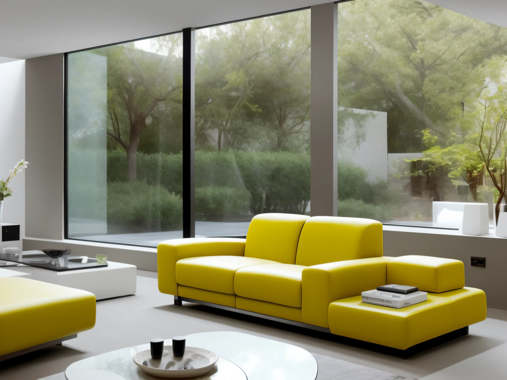 Crear un living moderno, con cava de vinos, sillones. Ultra moderna