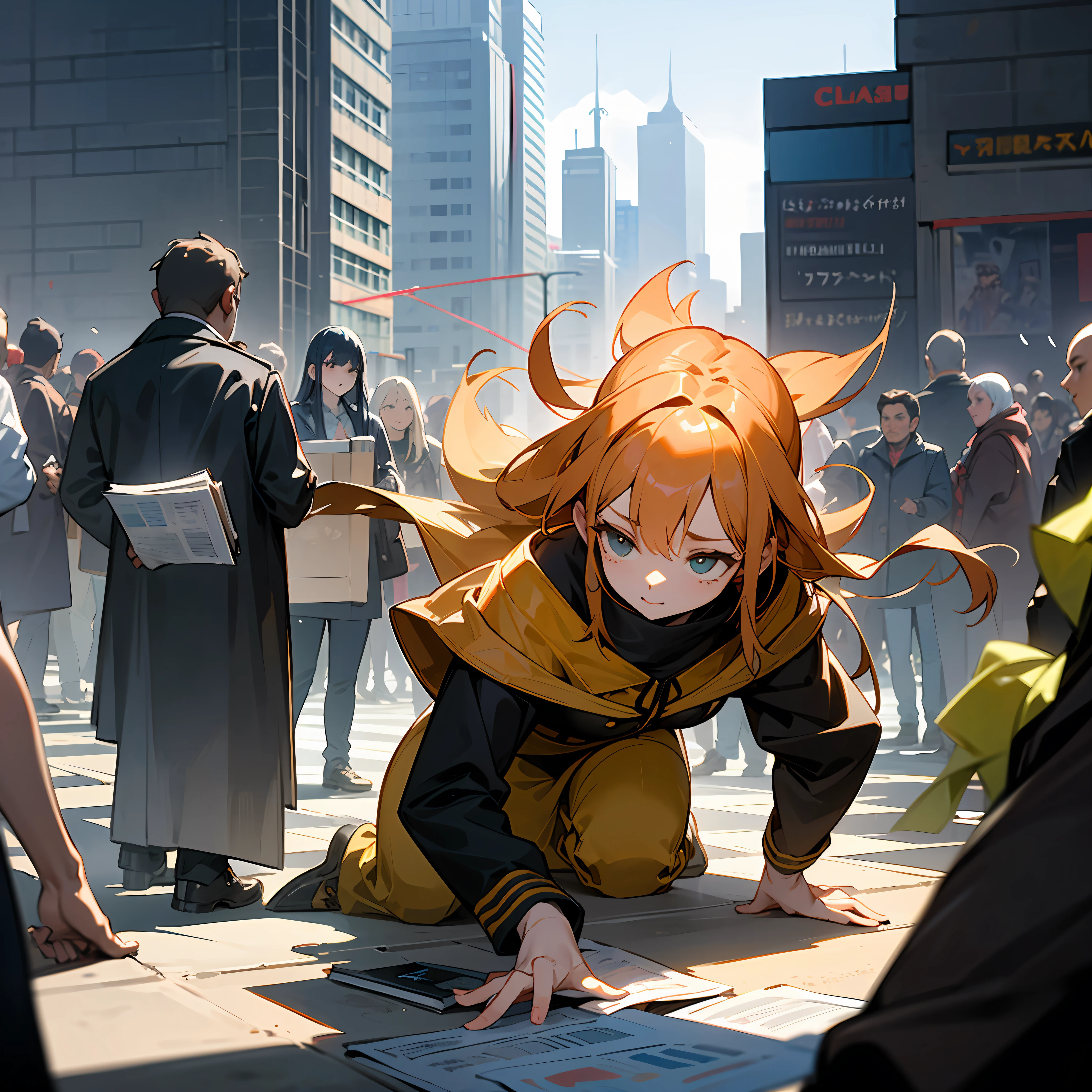 Mia caminhava pelas movimentadas ruas da cidade, The noise of cars is inspired by people mingling in a constant hum around you. She was engrossed in her own thoughts when, de repente, bumped into someone. Books and papers fly to the ground, creating a little chaos in the crowd. --auto