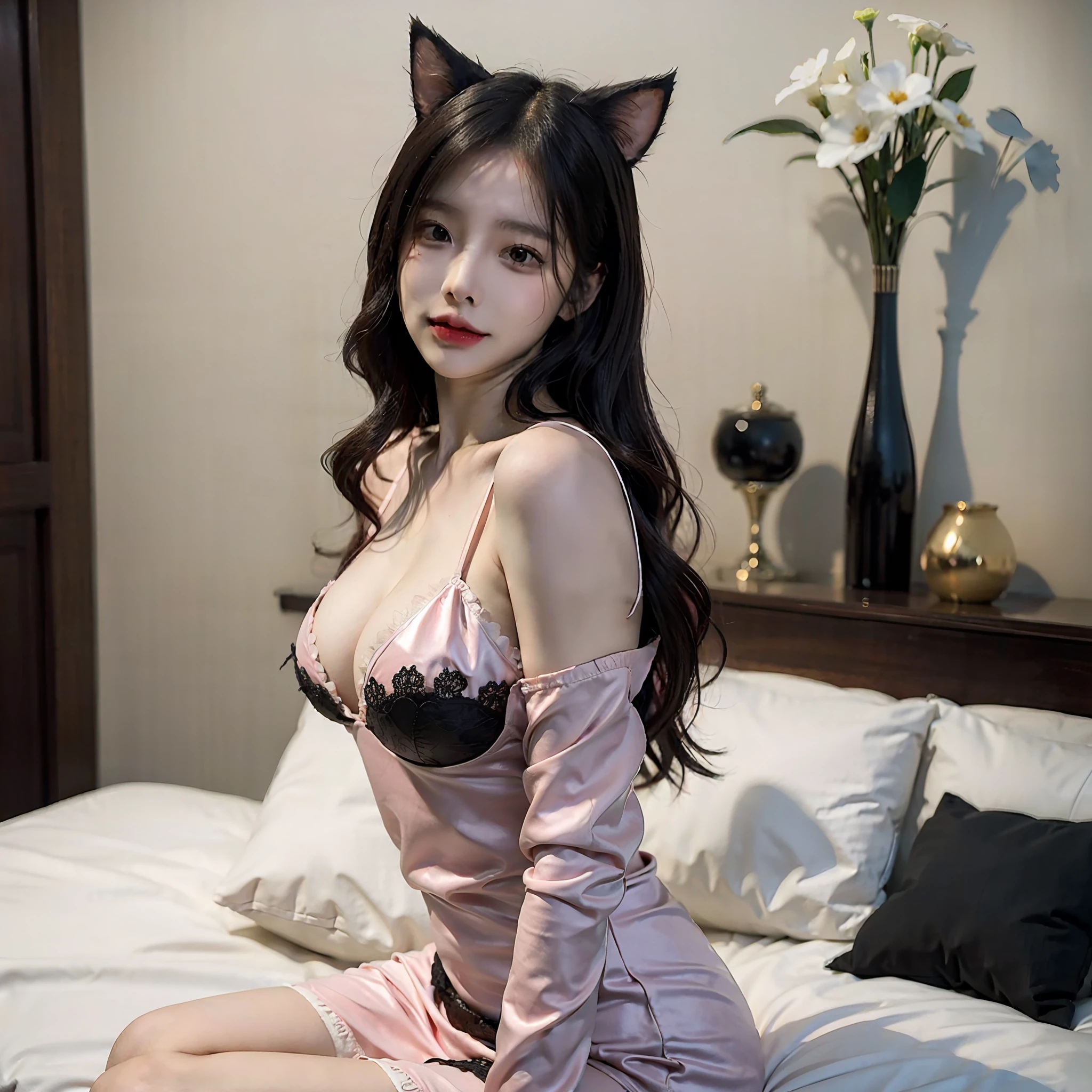 Arape asian woman posing for photo in pink dress and cat ears, Attractive cat girl, very beautiful cute catgirl, beautiful young catgirl, sakimichan, Korean girl, Open V chest clothes, trending at cgstation, ultrarealistic sweet bunny girl, Sexy girl, Gorgeous young Korean woman, trending on cgstation, gorgeous chinese models,Stockings,Naked,Bigboobs,裸体女生,Sweet girl
