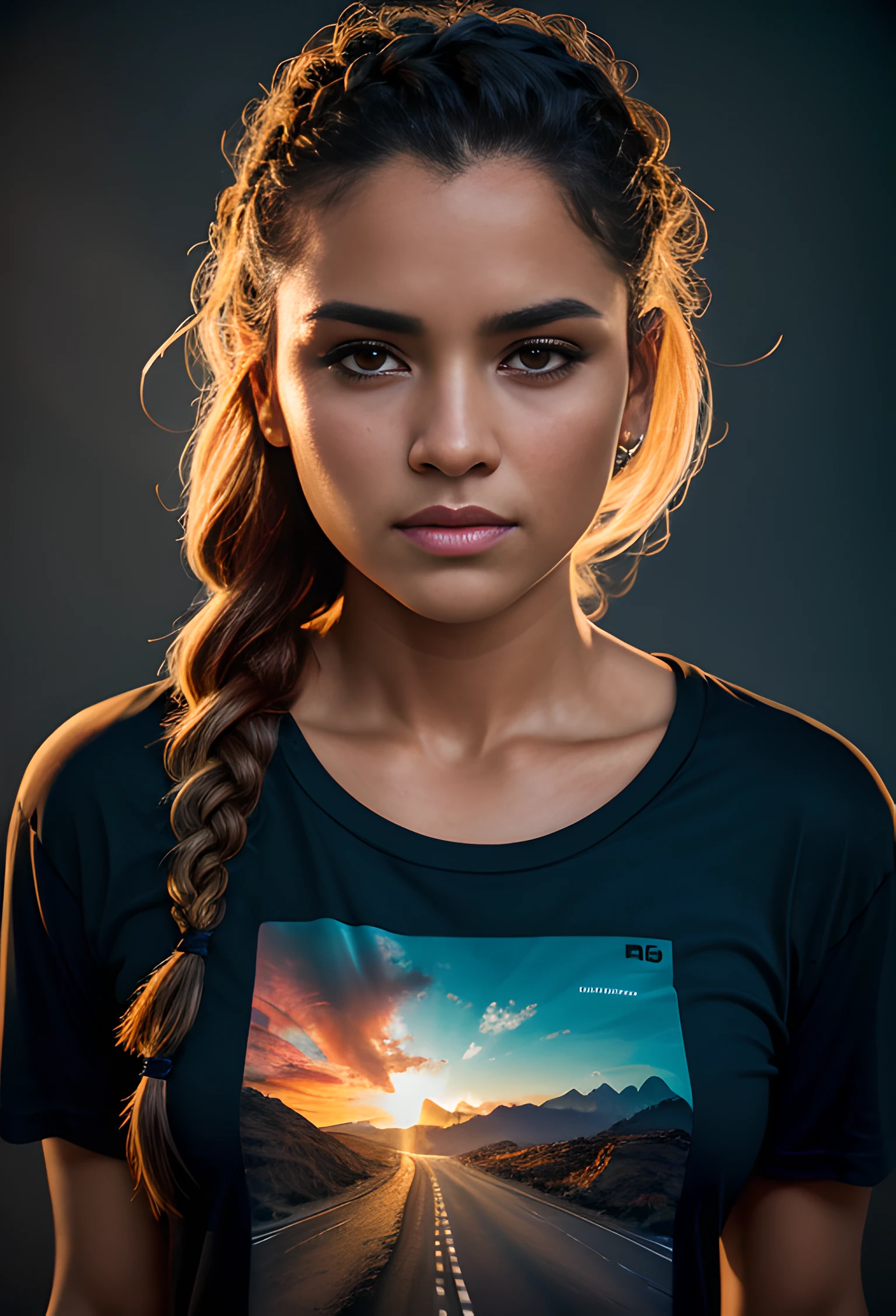 linda mulher, (hair stuck in braid), ((magro, pequeno)), em traje basico ((camiseta (t-shirt) larga)) (shorts apertado) fotorrealista, foto, obra-prima, realista, realismo, fotorrealismo, alto contraste, Trending photorealistic digital art on Artstation 8k HD high definition detailed realistic, detalhado, textura da pele, hiper detalhado, textura realista da pele, armadura, melhor qualidade, ultra high-resolution, (fotorrealista: 1.4), alta resolução, detalhado, foto crua, sharp re, by Lee Jeffries Nikon D850 Film Stock Photography 4 Kodak Portra 400 Camera Lens F1.6 rich colors realistic texture hyper realistic dramatic lighting unrealengine trending on artstation cinestill 800, RAW