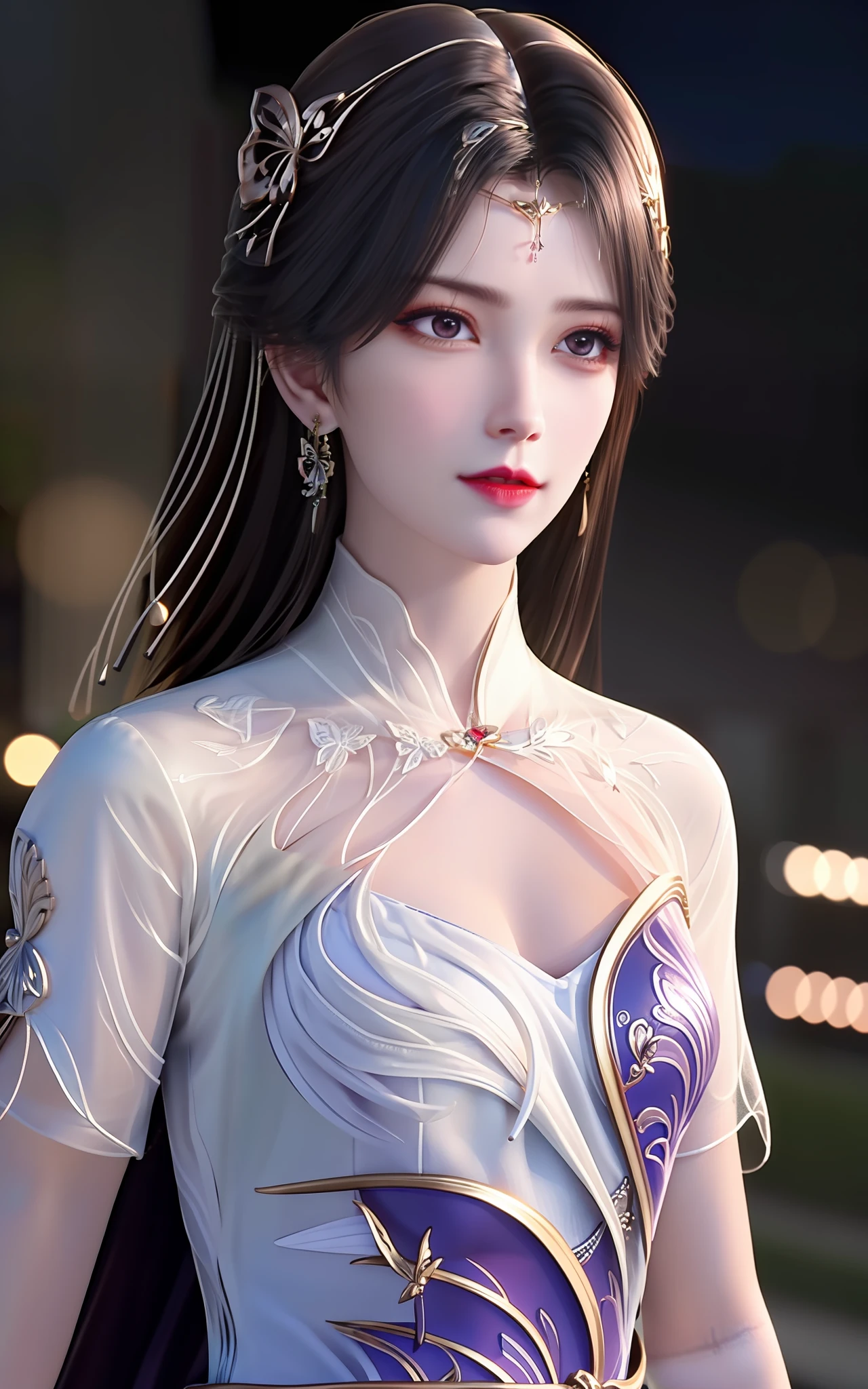 best quality,masterpiece,highres,cg,
1girl,weapon,sword,long hair,dress,water,solo,jewelry,white dress,earrings,hair ornament,splashing,upper body,hair bun,black hair,
lighting,candid,Photograph,high resolution,4k,8k,Bokeh,