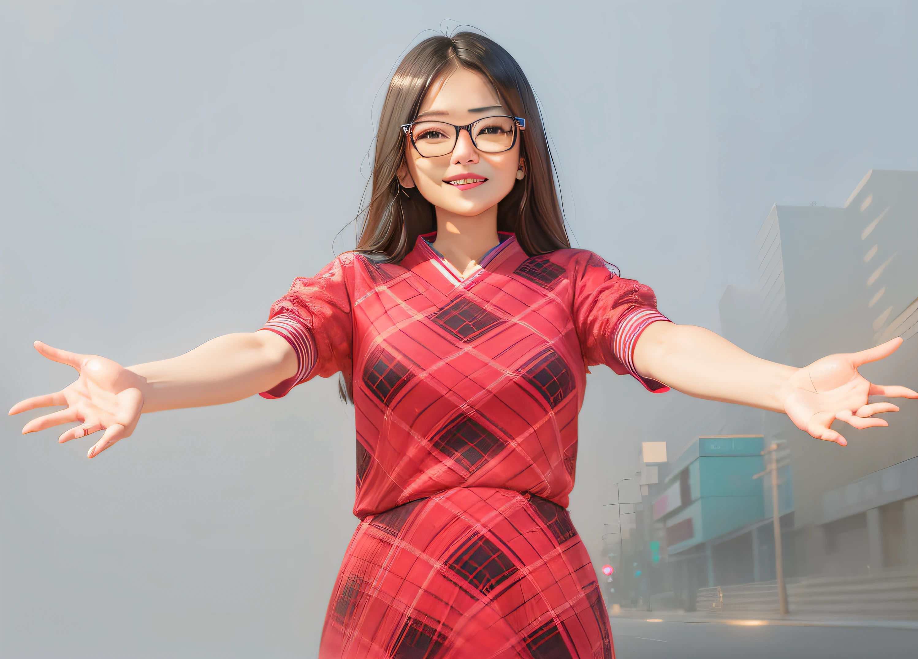 ultraclear，modern day，Asian women，ssmile，Street background，the night --auto