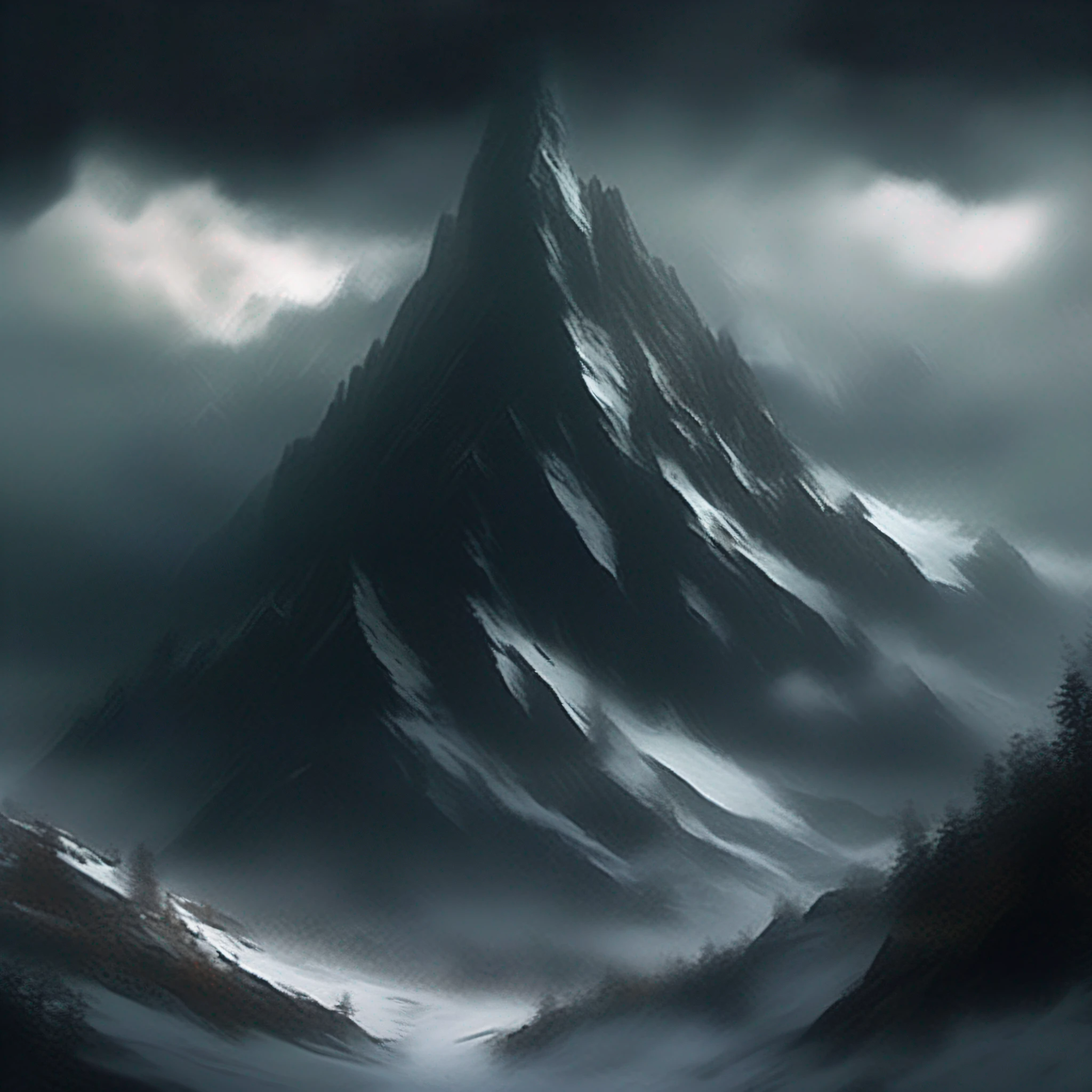 aethereal,covert,Redemption,Solitude,Dark clouds,ln the forest,snow mountains,High hills,Tyndall,wanting,level,depth of fields,on focus