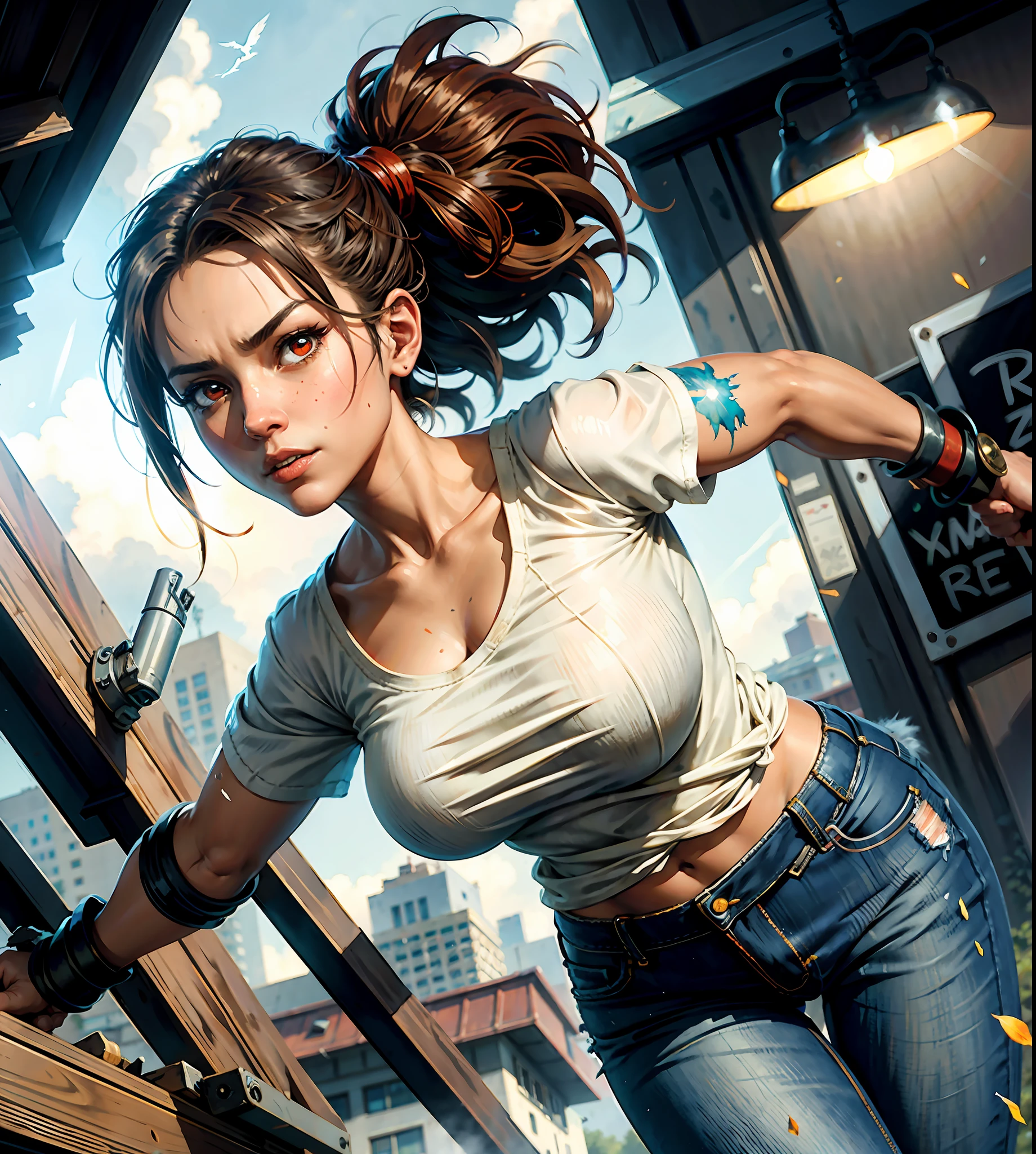 :: comix style ryuko hikari ::2.9 style :: concept art, smooth, sharp focus, illustration, , character sheet, lightningwave, beautiful style::style jkenneth rocafort ::2.9 (masterpiece:1.2, best quality), (finely detailed beautiful eyes: 1.2), ((1girl jada sezer beautiful woman )), ((solo)), (red eyes:1.4), (finely detailed eyes and detailed face:1.3),), (with jeans and a white t-shirt or dress:1.3), (beautiful and clear background:1.2), (extremely detailed cg, ultra-detailed, best shadow:1.1), ((depth of field)), ((watercolor)), large breasts, bare shoulders, flowers and petals, beautiful concept illustration , (white background:0.5), (illustration :1.1), (extremely fine and beautiful:1.1), (perfect details:1.1),::yoji shinkawa style ::2.0 illustration style,tatoon style,ferocious bear ultra detailed, (beautiful and clear background:1.2),, fantastic paintings ,graffit style, perfection, dynamic, highly detailed, watercolor painting, artstation, concept art, smooth, sharp focus, illustration, character sheet, artstation, concept art, smooth, sharp focus, illustration, art by kim jung gi,, artgerm, carne griffiths and wadim kashin ,, lightningwave, watercolor painting ,paint dripping by tim okamura, victor nizovtsev, greg rutkowski, noah bradley. trending on artstation, 8k, masterpiece, graffiti paint, fine detail, full of color, intricate detail, golden ratio illustration,monochromatic green background, masterpiece, best quality, high quality, highres, best quality, high resolution fix, bright amazing lighting, detail enhancement, best quality, high quality, highres, detail enhancement, best quality, high quality, 8k